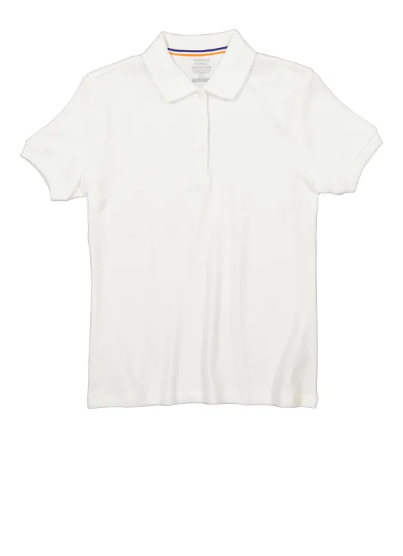 French Toast Girls Plus Size 10.5-20.5 Solid Picot Collar Polo sold by Rainbow