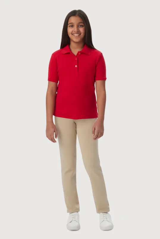 French Toast Girls 4-6x Short Sleeve Picot Trim Polo Shirt sold by Rainbow
