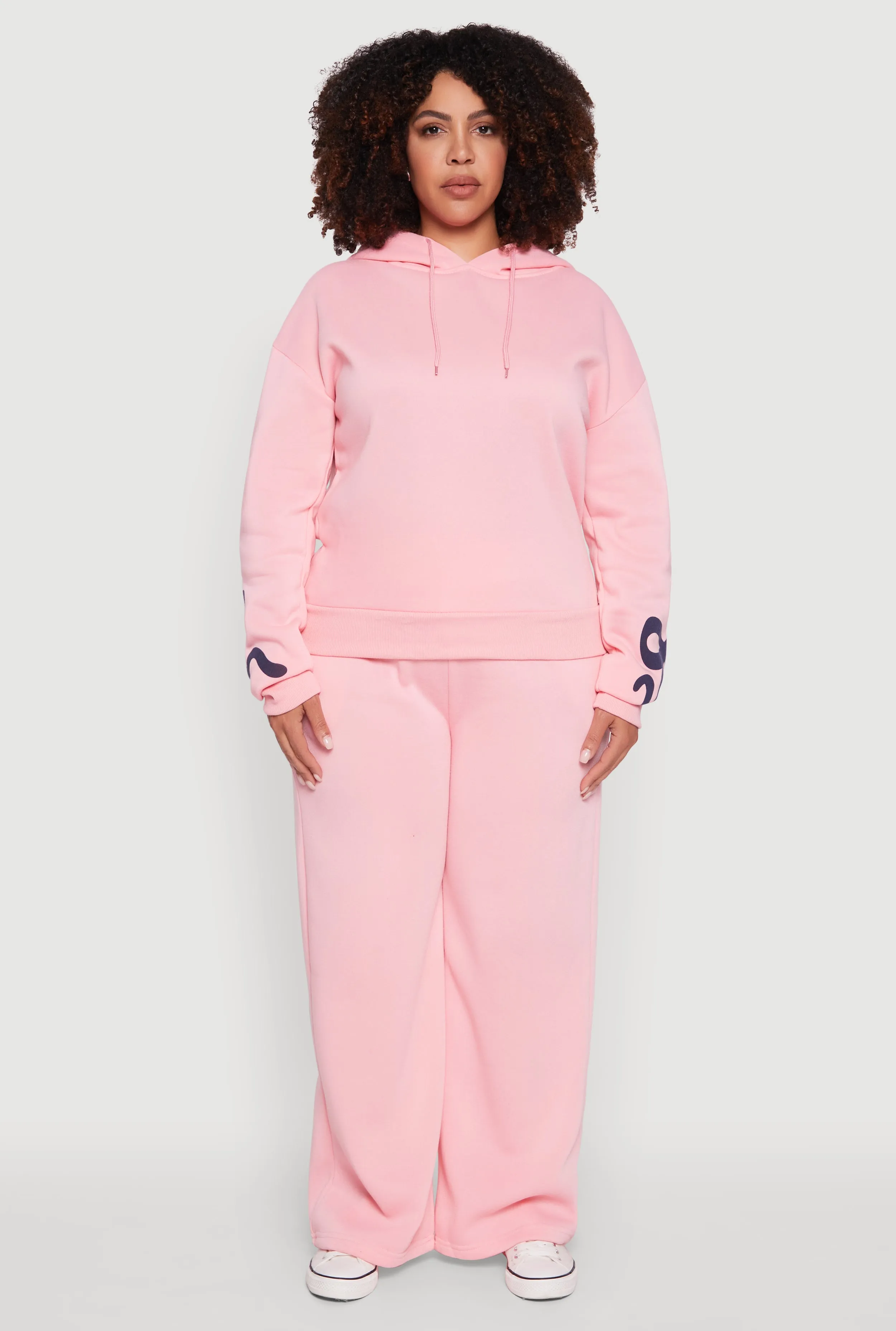 Plus Size Fleece Pullover Hoodie with Bow Graphic Detail sold by Rainbow product image thumbnail 3