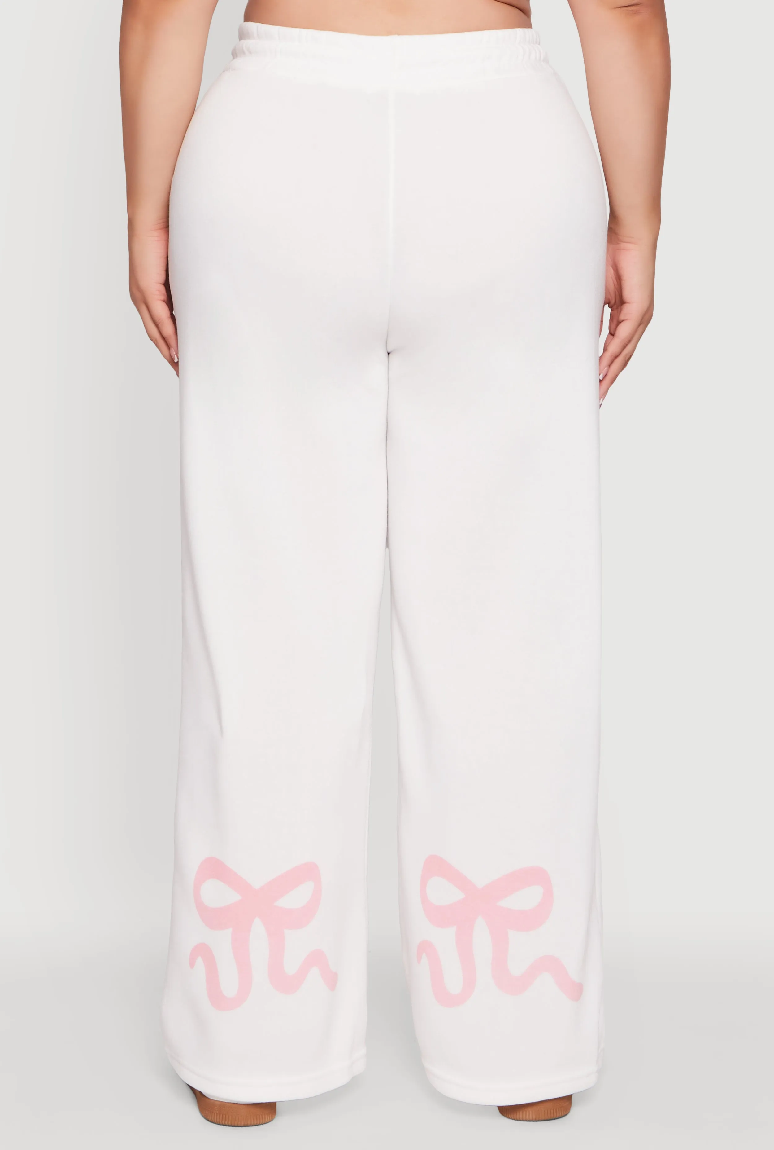 Plus Size Bow Graphic Detail Wide Leg Fleece Sweatpants sold by Rainbow product image thumbnail 5