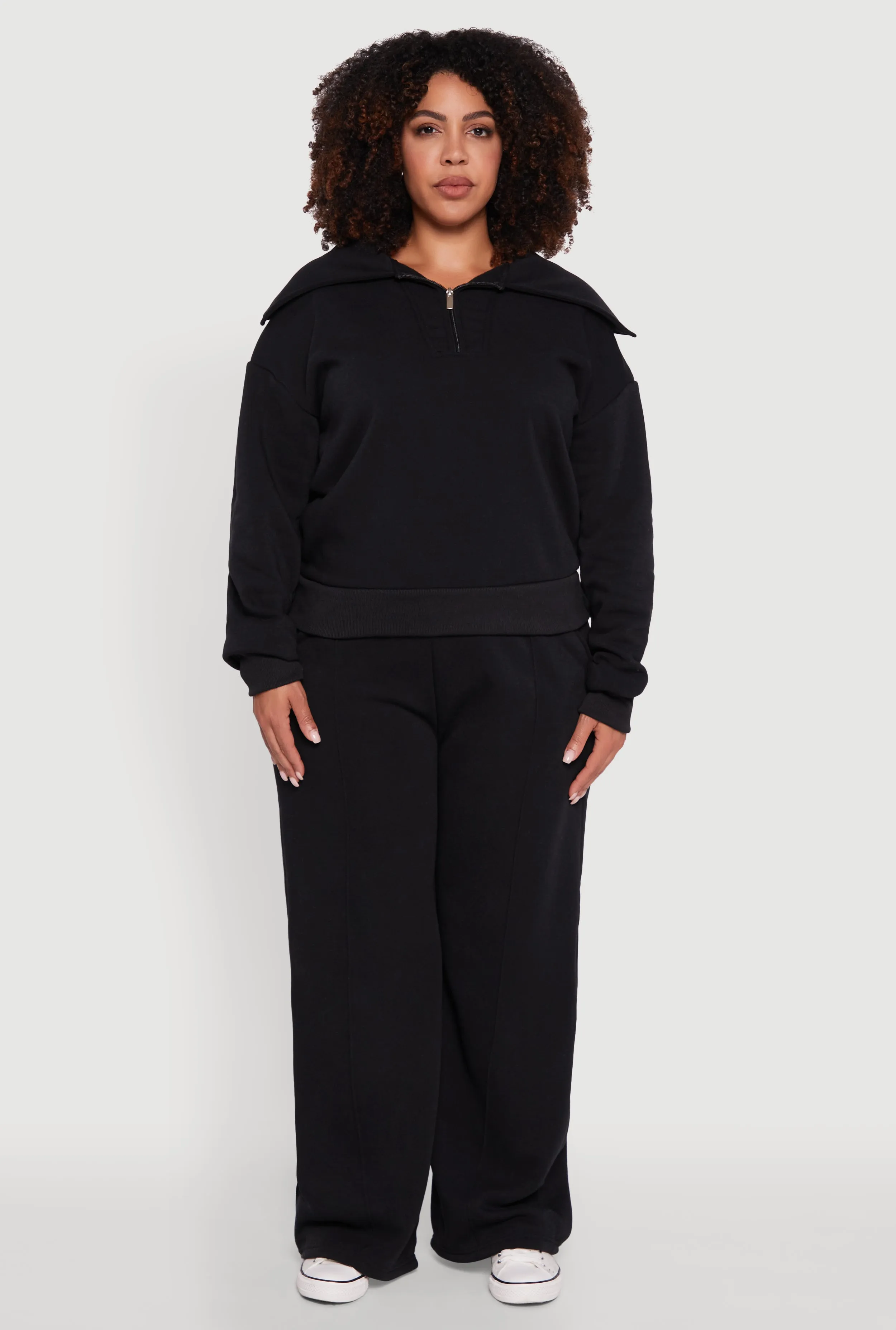 Plus Size Wide Leg Fleece Sweatpants with Pockets sold by Rainbow product image thumbnail 2