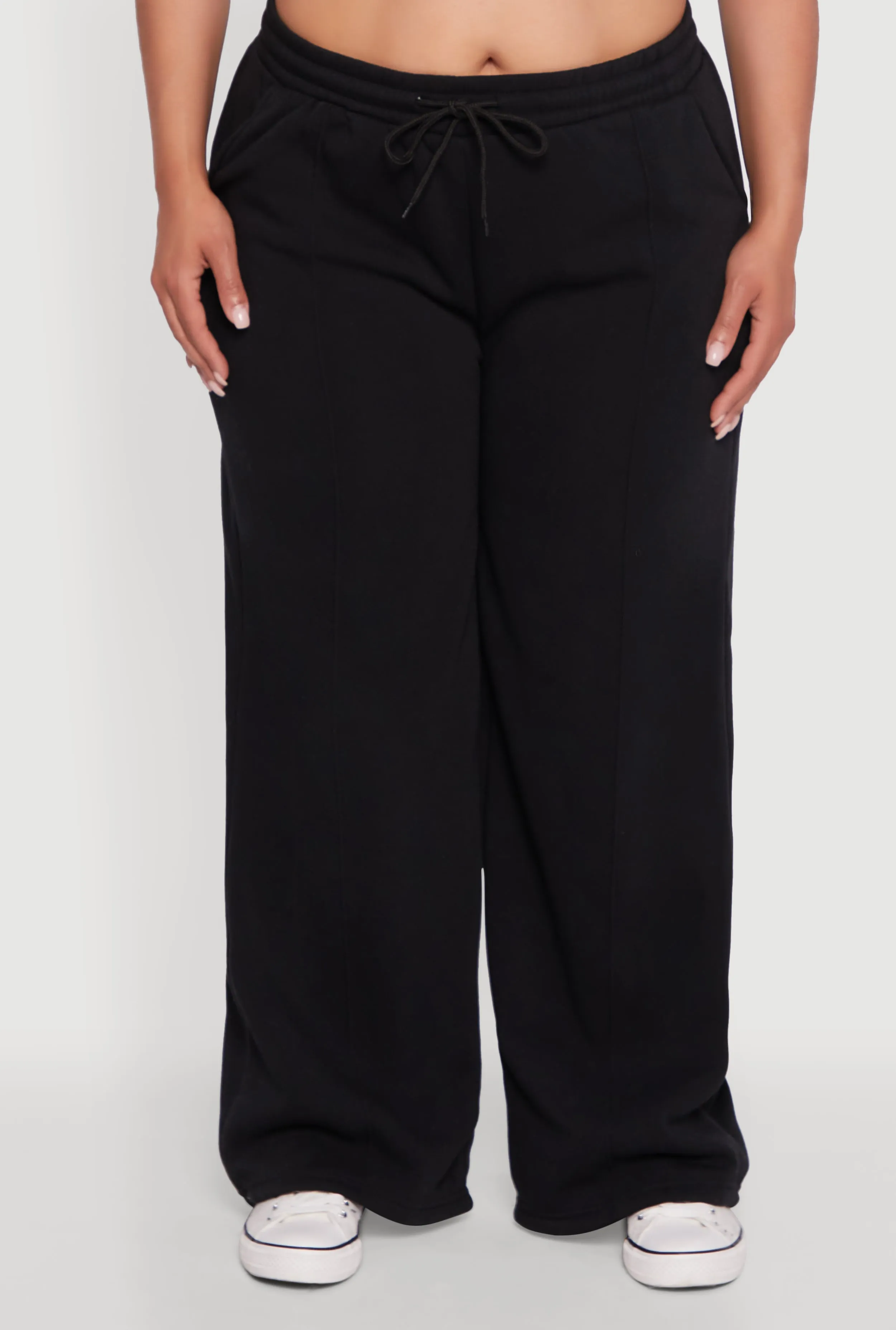 Plus Size Wide Leg Fleece Sweatpants with Pockets sold by Rainbow product image thumbnail 3