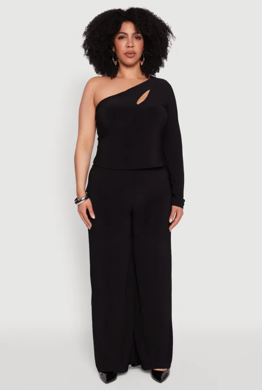 Plus Size Wide Waist Palazzo Pants sold by Rainbow