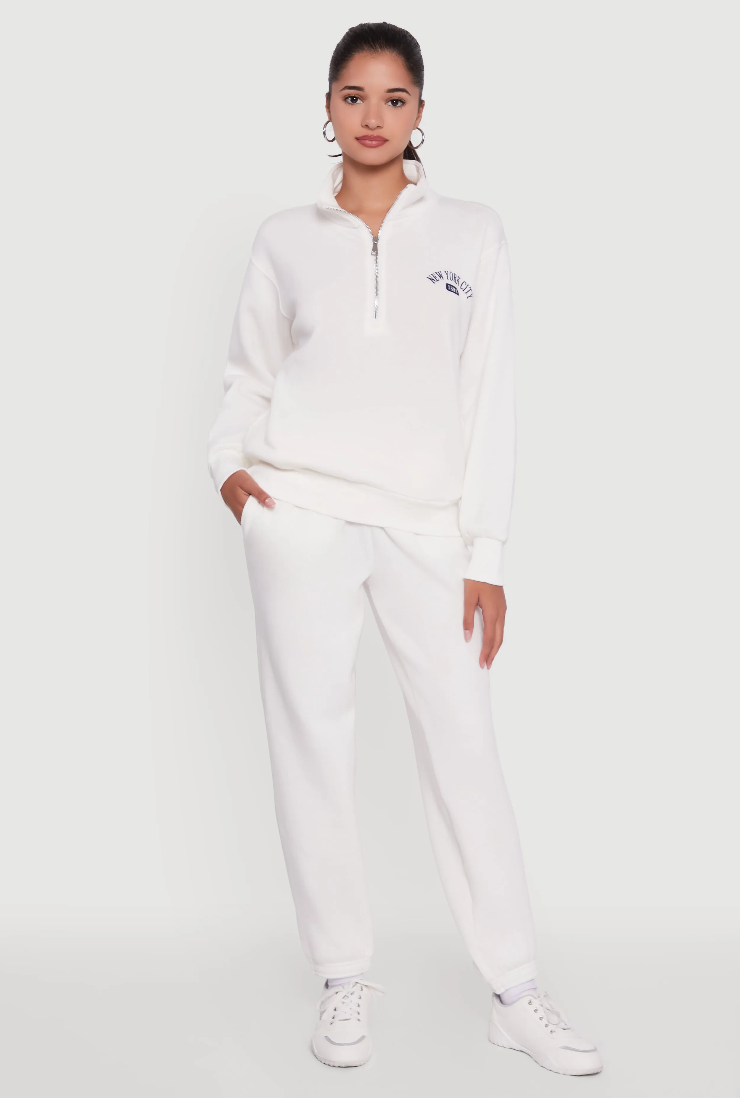 High Waisted Fleece Lined Elastic Waist Joggers sold by Rainbow