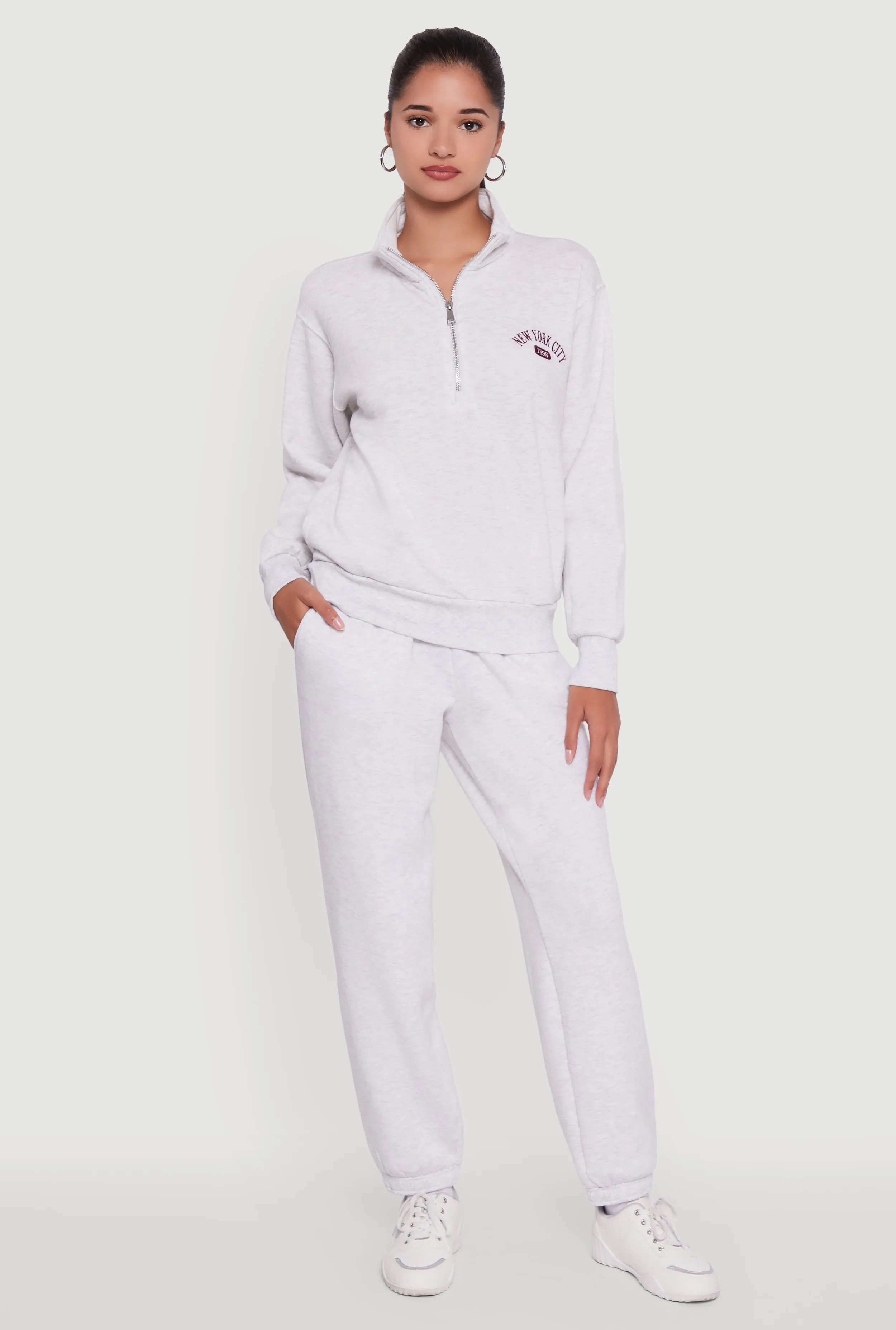 High Waisted Fleece Lined Elastic Waist Joggers sold by Rainbow