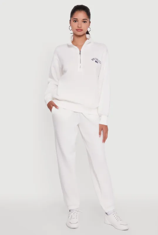 High Waisted Fleece Lined Elastic Waist Joggers sold by Rainbow