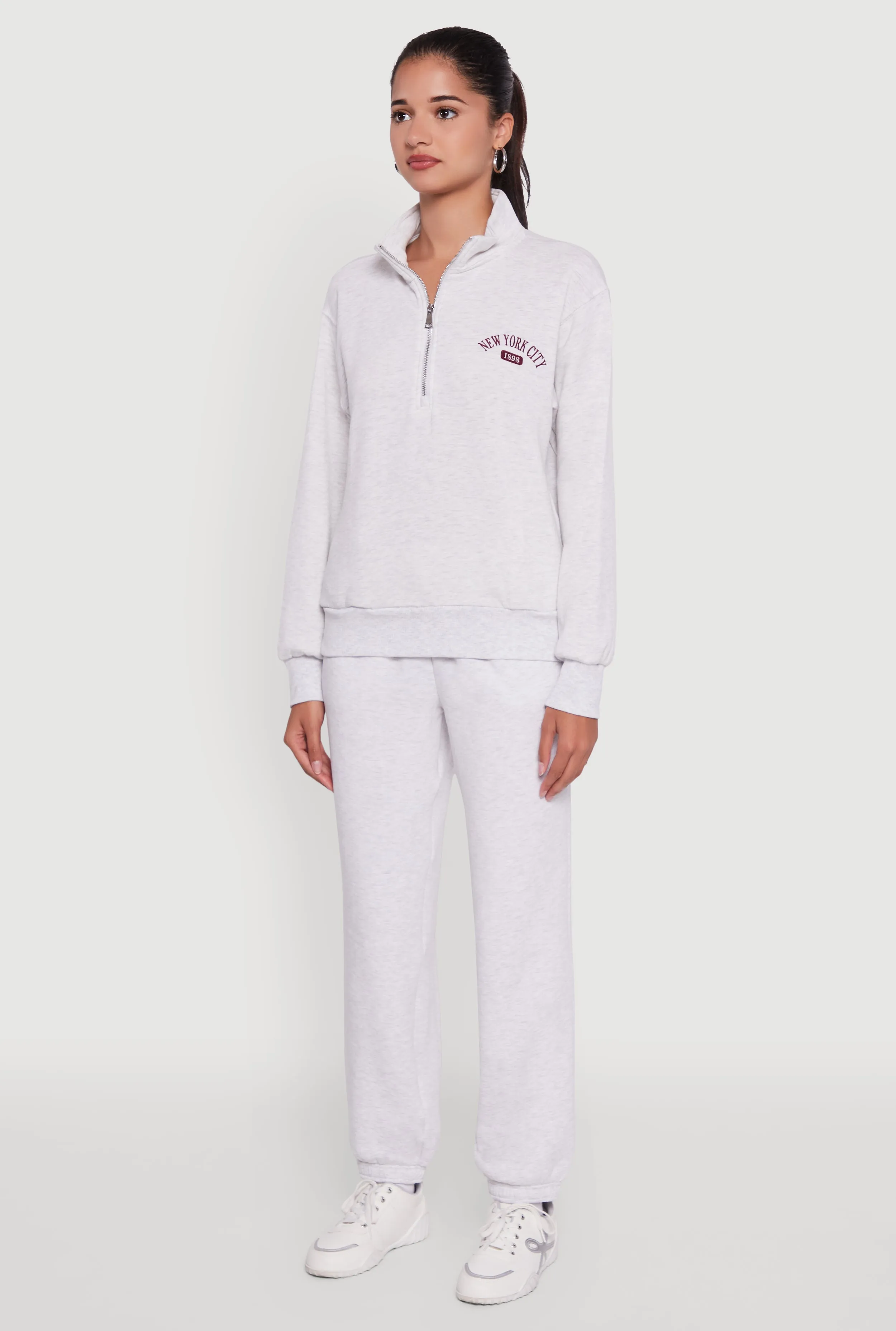 Mock Neck Half Zip New York City Graphic Sweatshirt sold by Rainbow product image thumbnail 5