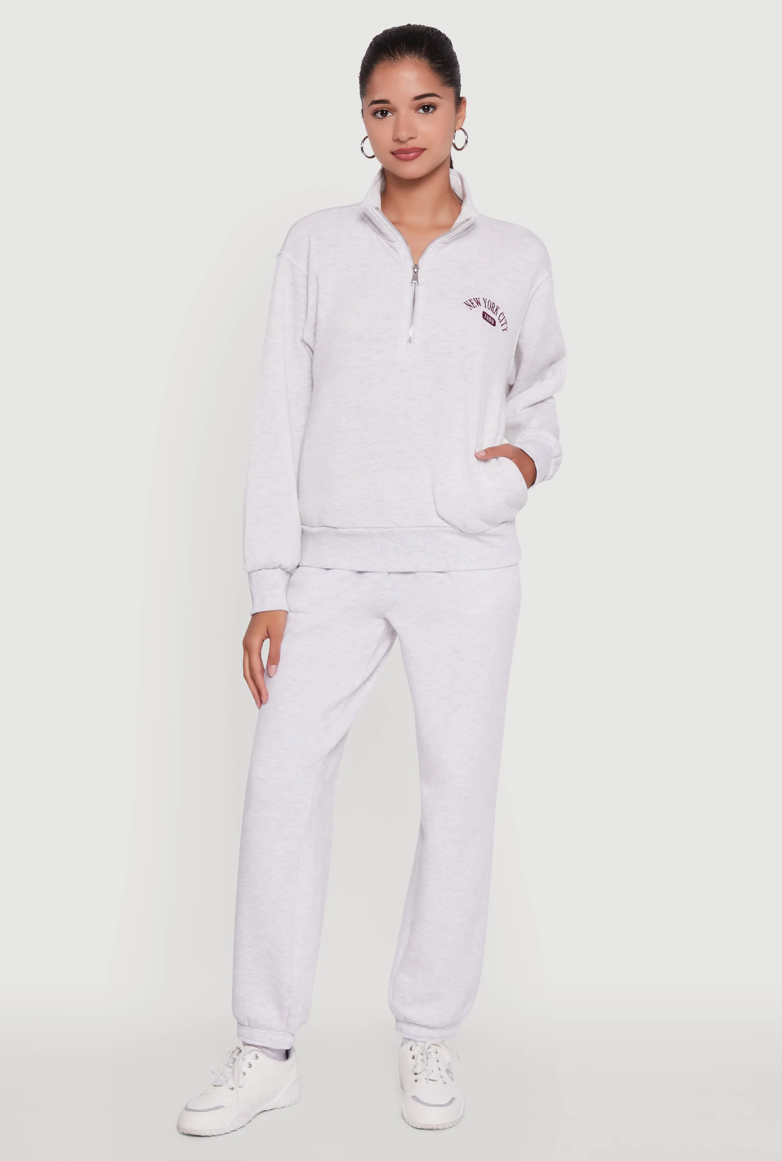 Mock Neck Half Zip New York City Graphic Sweatshirt sold by Rainbow product image thumbnail 2