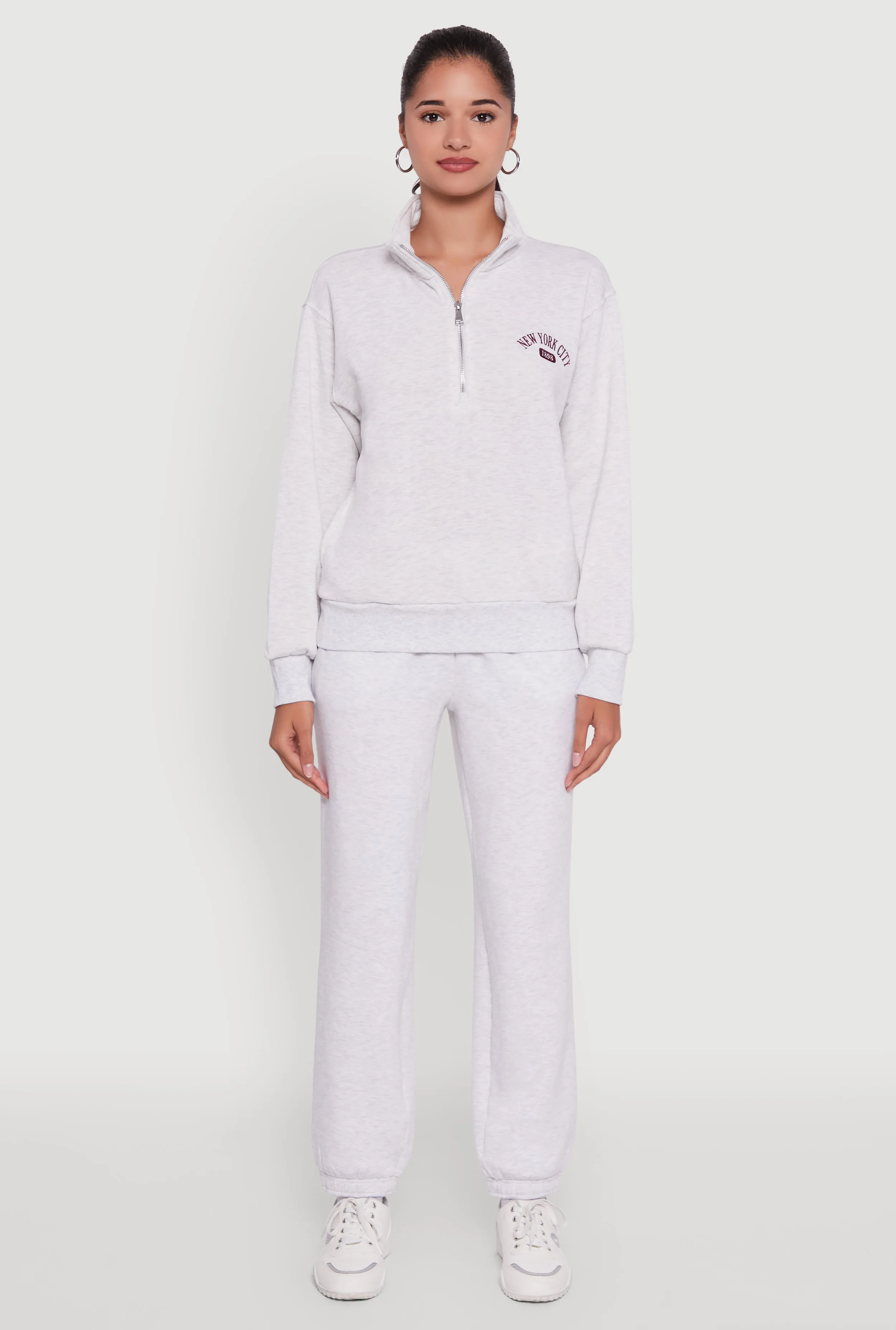 Mock Neck Half Zip New York City Graphic Sweatshirt sold by Rainbow product image thumbnail 3