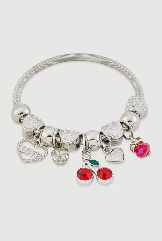 Cherry Love Charm Stretch Bracelet sold by Rainbow