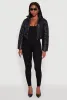 Cropped Faux Leather Puffer Jacket sold by Rainbow