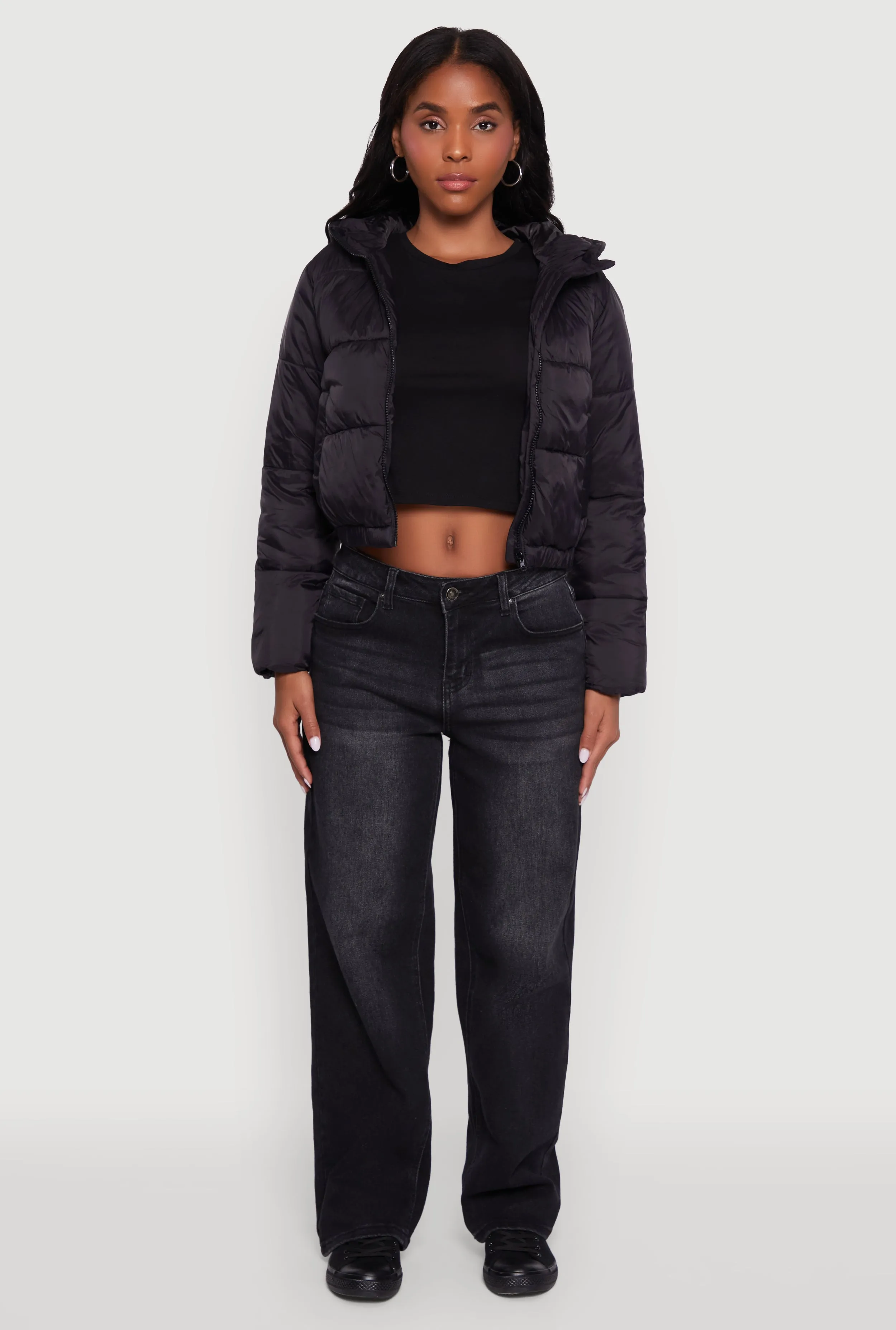 Cropped Hooded Puffer Jacket sold by Rainbow product image thumbnail 3
