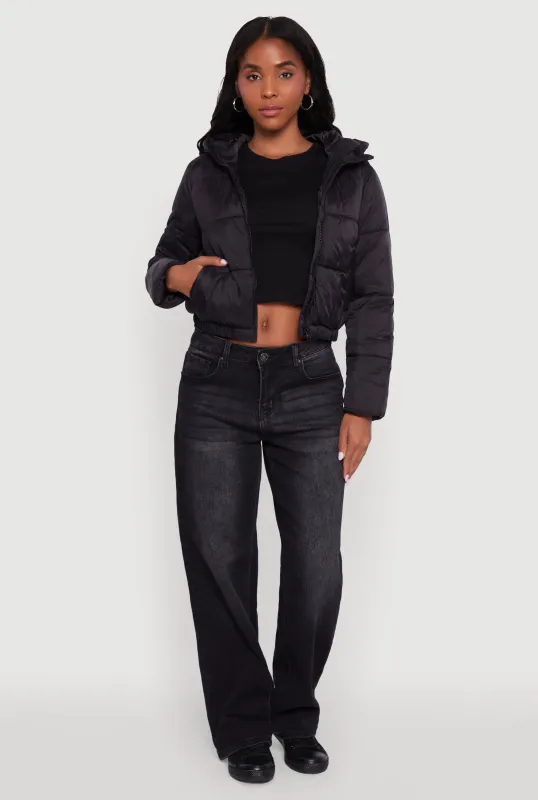 Cropped Hooded Puffer Jacket sold by Rainbow