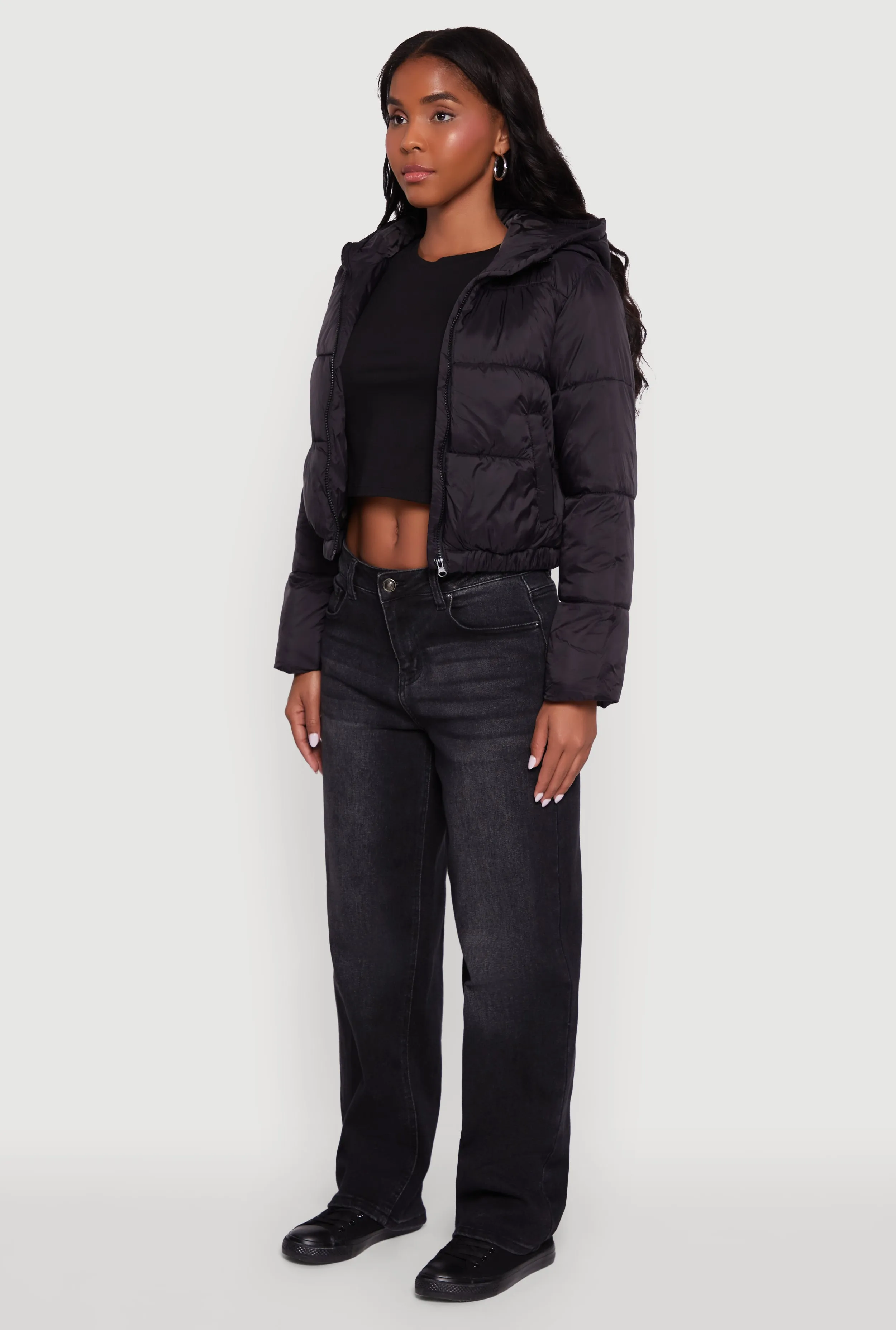 Cropped Hooded Puffer Jacket sold by Rainbow product image thumbnail 5