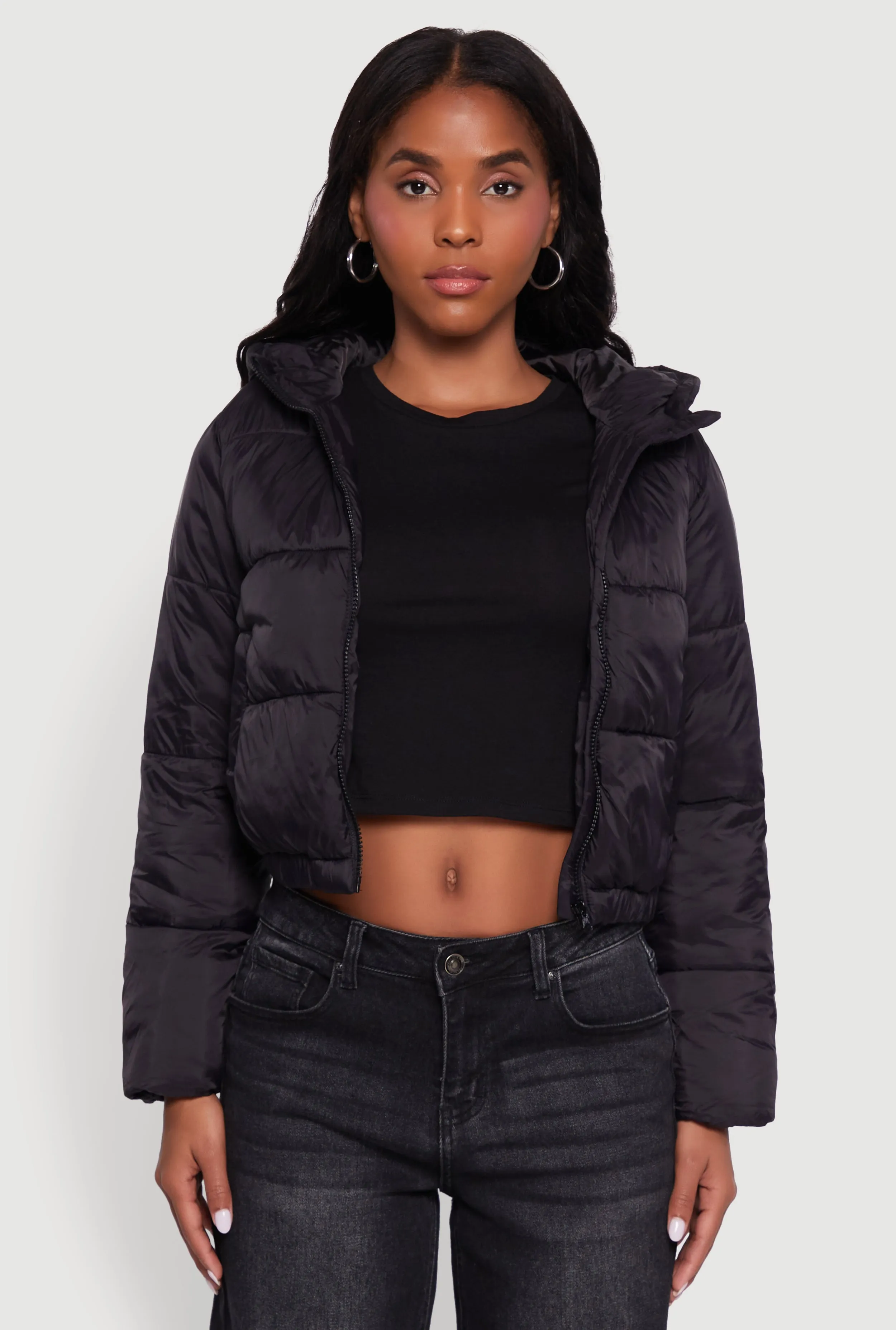 Cropped Hooded Puffer Jacket sold by Rainbow product image thumbnail 2