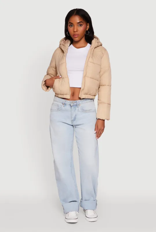 Cropped Hooded Puffer Jacket sold by Rainbow