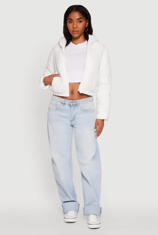Cropped Hooded Puffer Jacket sold by Rainbow