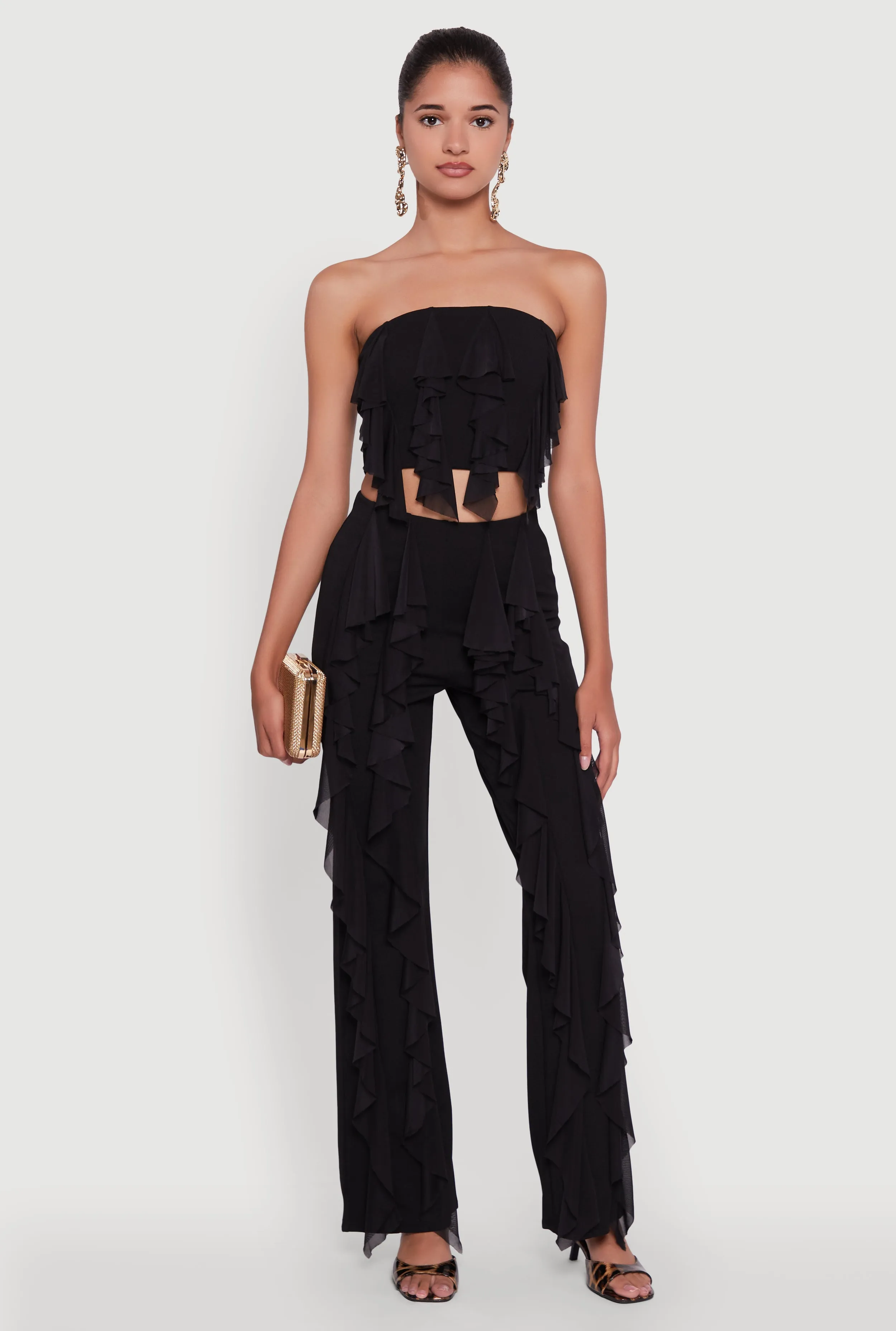 Ruffle Trim Crop Tube Top sold by Rainbow product image thumbnail 2