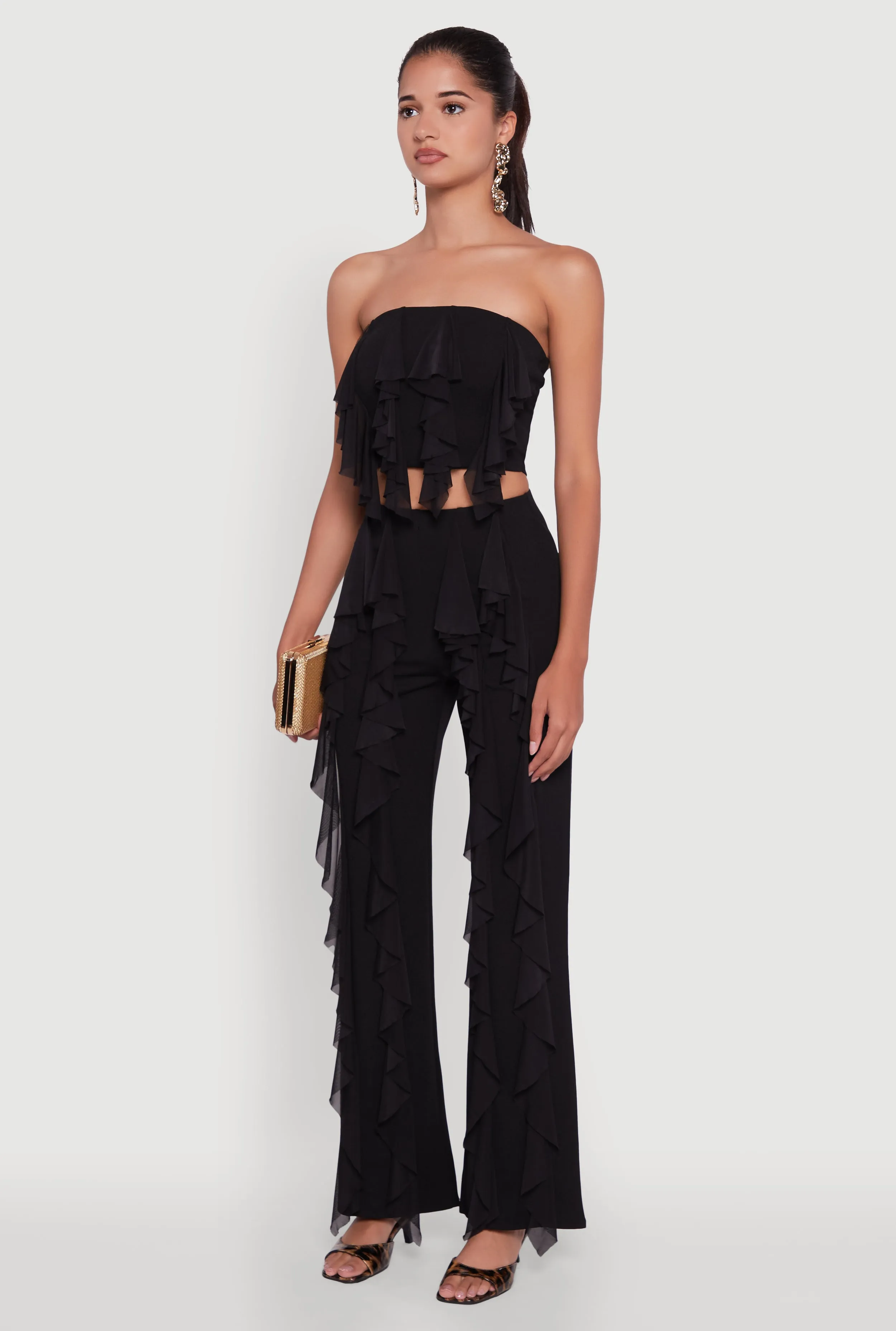 Ruffle Trim Crop Tube Top sold by Rainbow product image thumbnail 5