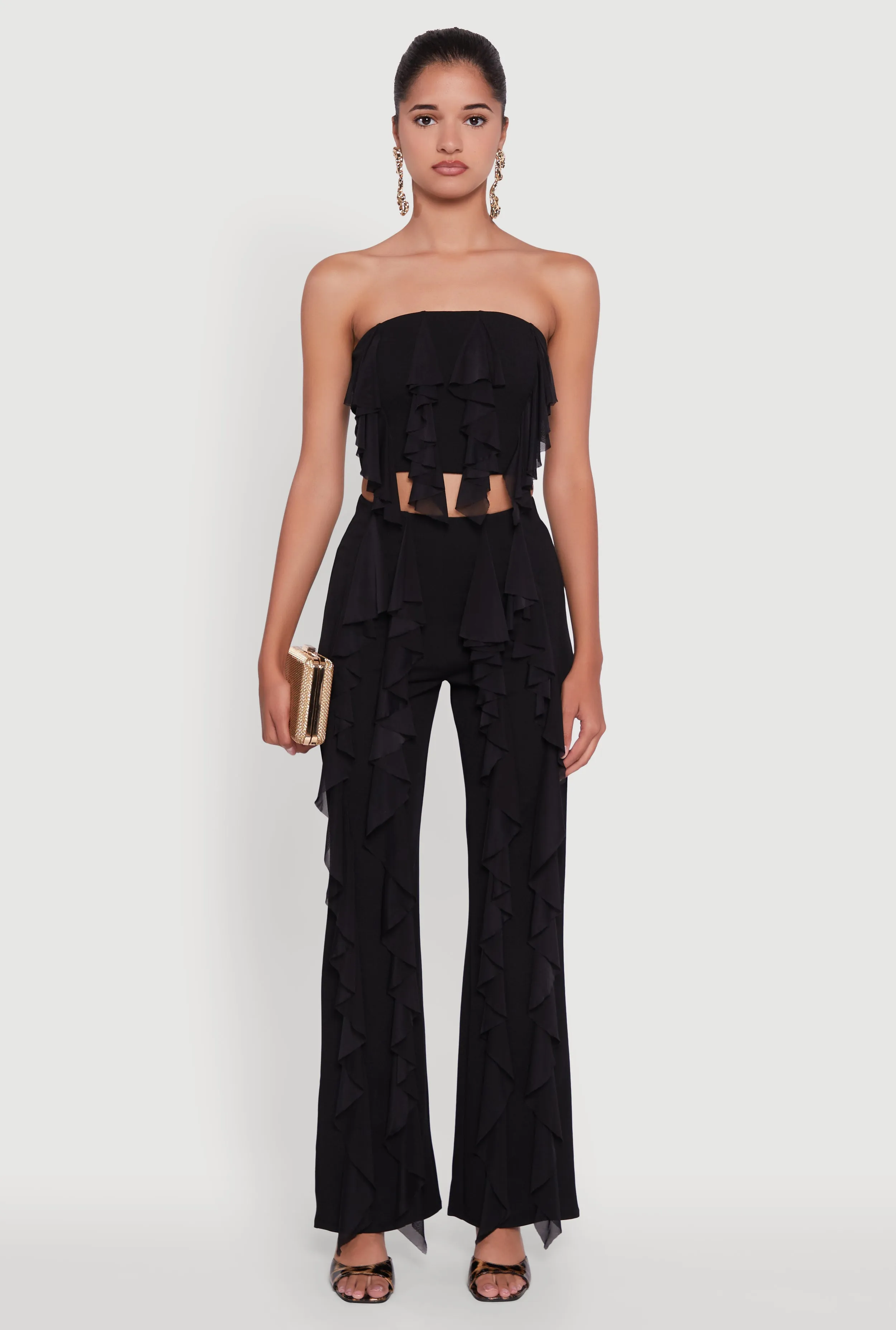 Ruffle Trim Crop Tube Top sold by Rainbow product image thumbnail 3