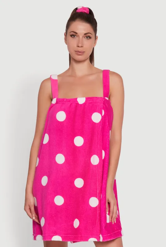 Patterned Plush Shower Wrap with Scrunchie sold by Rainbow