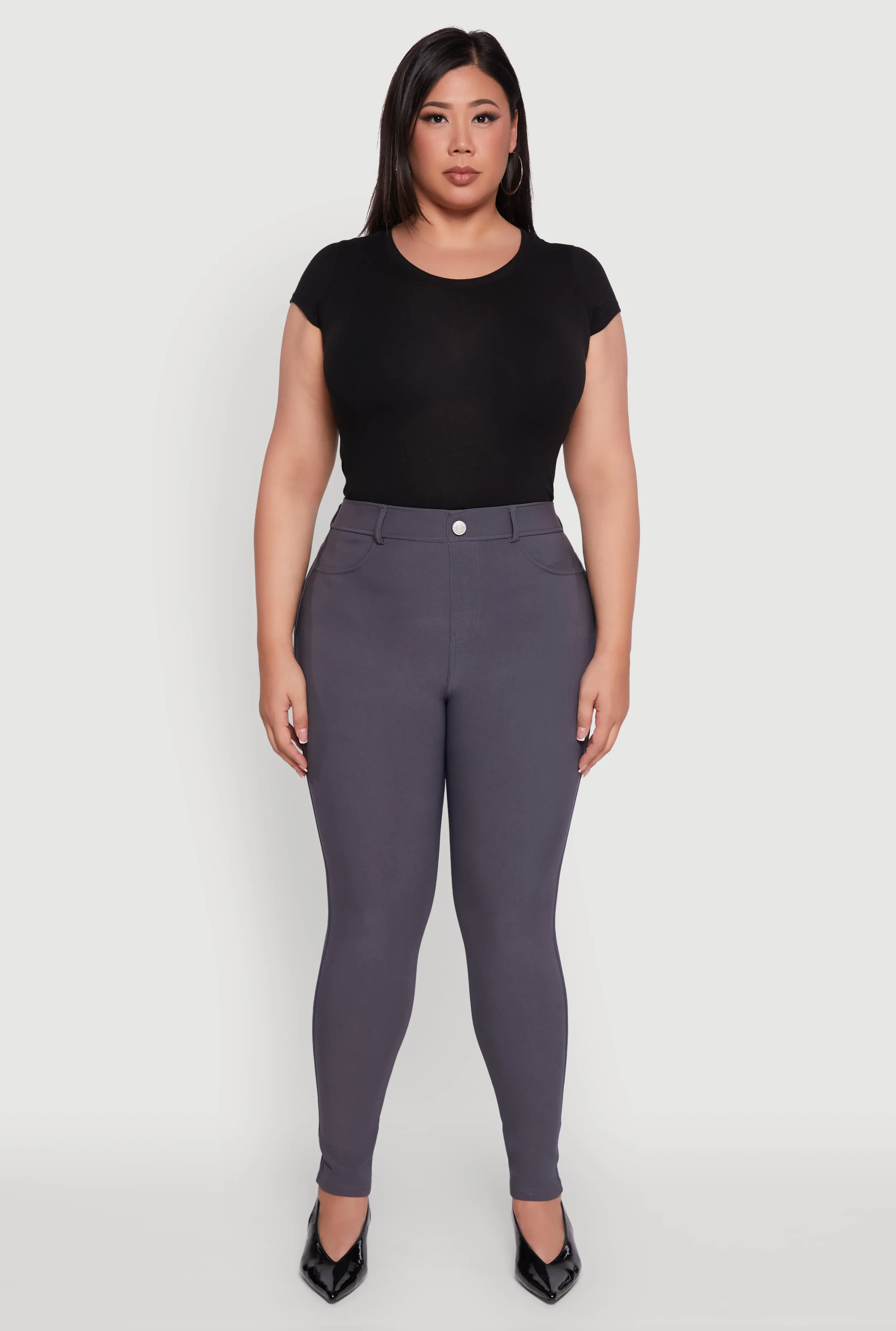 Plus Size Scuba High Waisted Push Up Dress Pants sold by Rainbow product image thumbnail 2