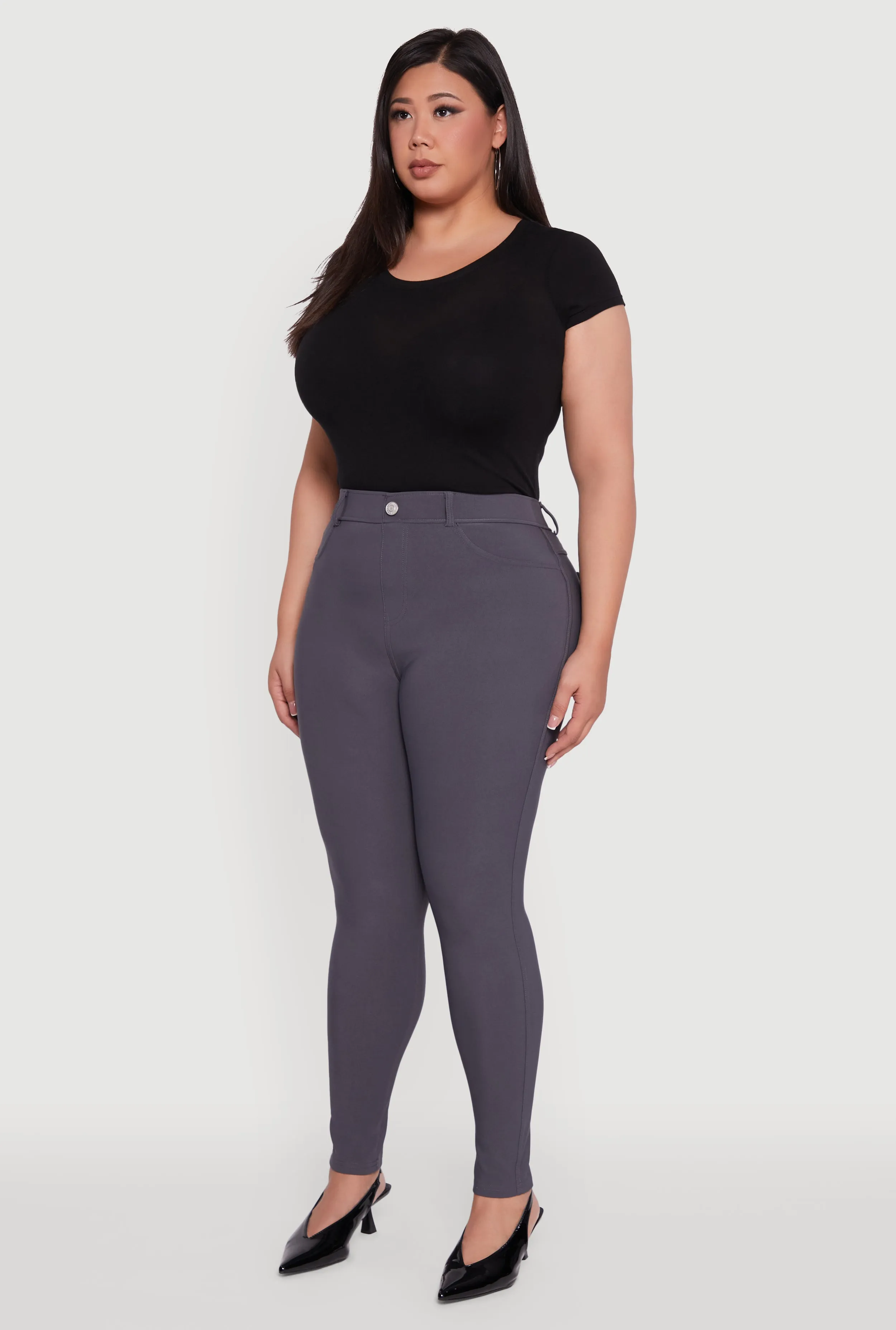 Plus Size Scuba High Waisted Push Up Dress Pants sold by Rainbow product image thumbnail 3