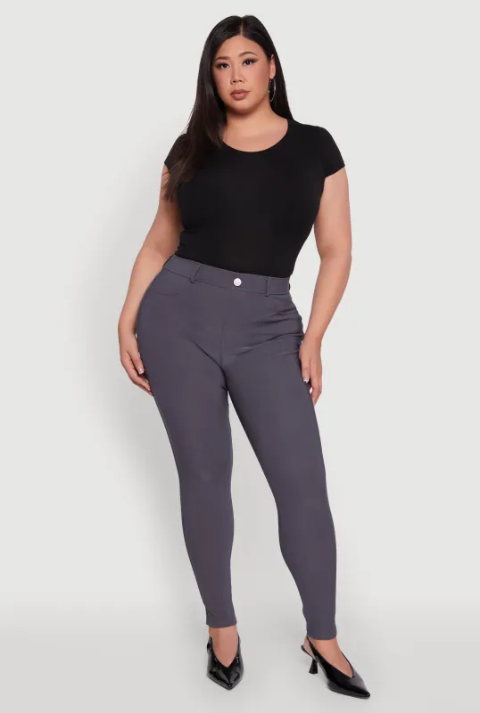 Plus Size Scuba High Waisted Push Up Dress Pants sold by Rainbow