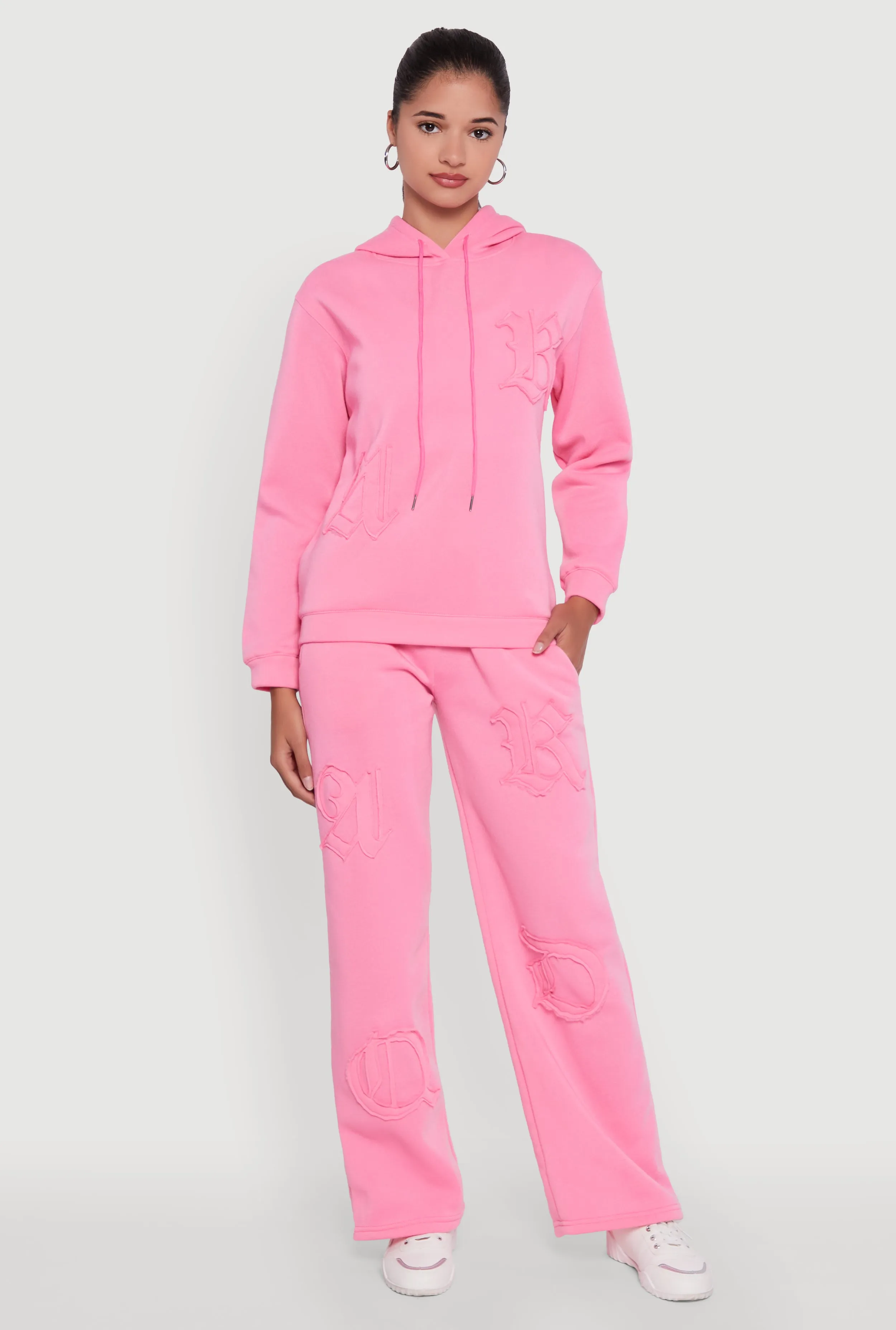 Letter Detail High Waisted Wide Leg Sweatpants sold by Rainbow product image thumbnail 2