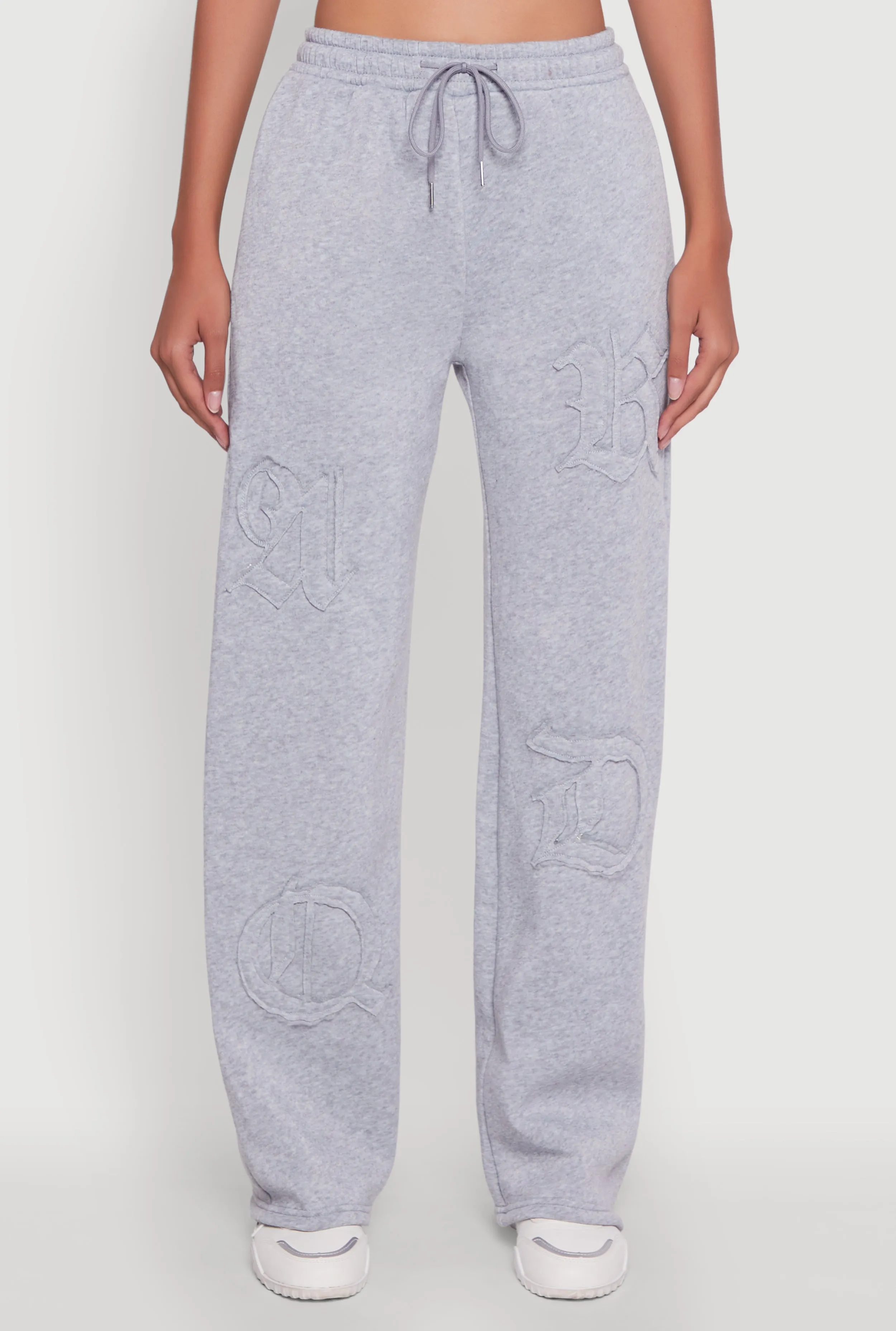 Letter Detail High Waisted Wide Leg Sweatpants sold by Rainbow product image thumbnail 3