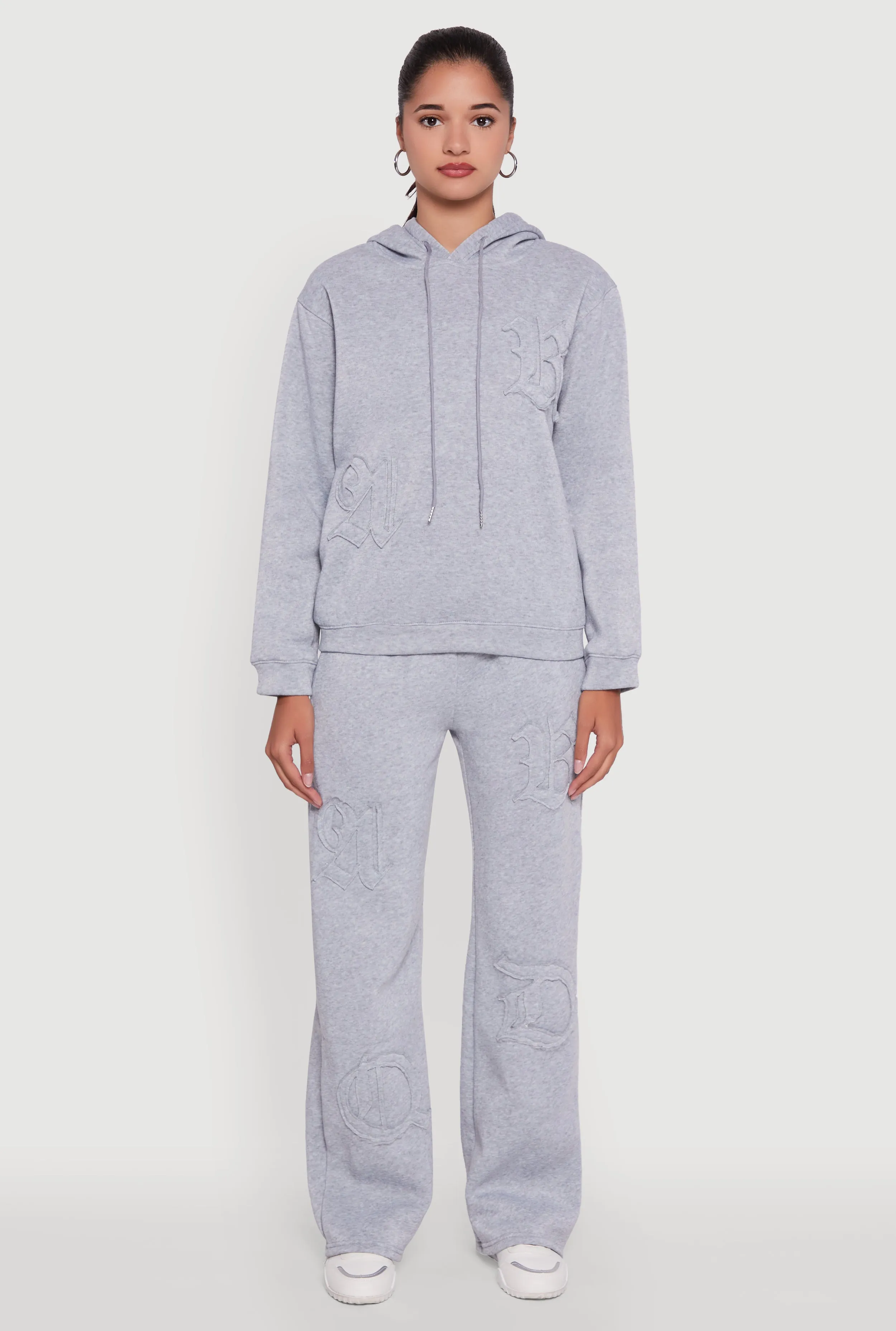 Letter Detail High Waisted Wide Leg Sweatpants sold by Rainbow product image thumbnail 2