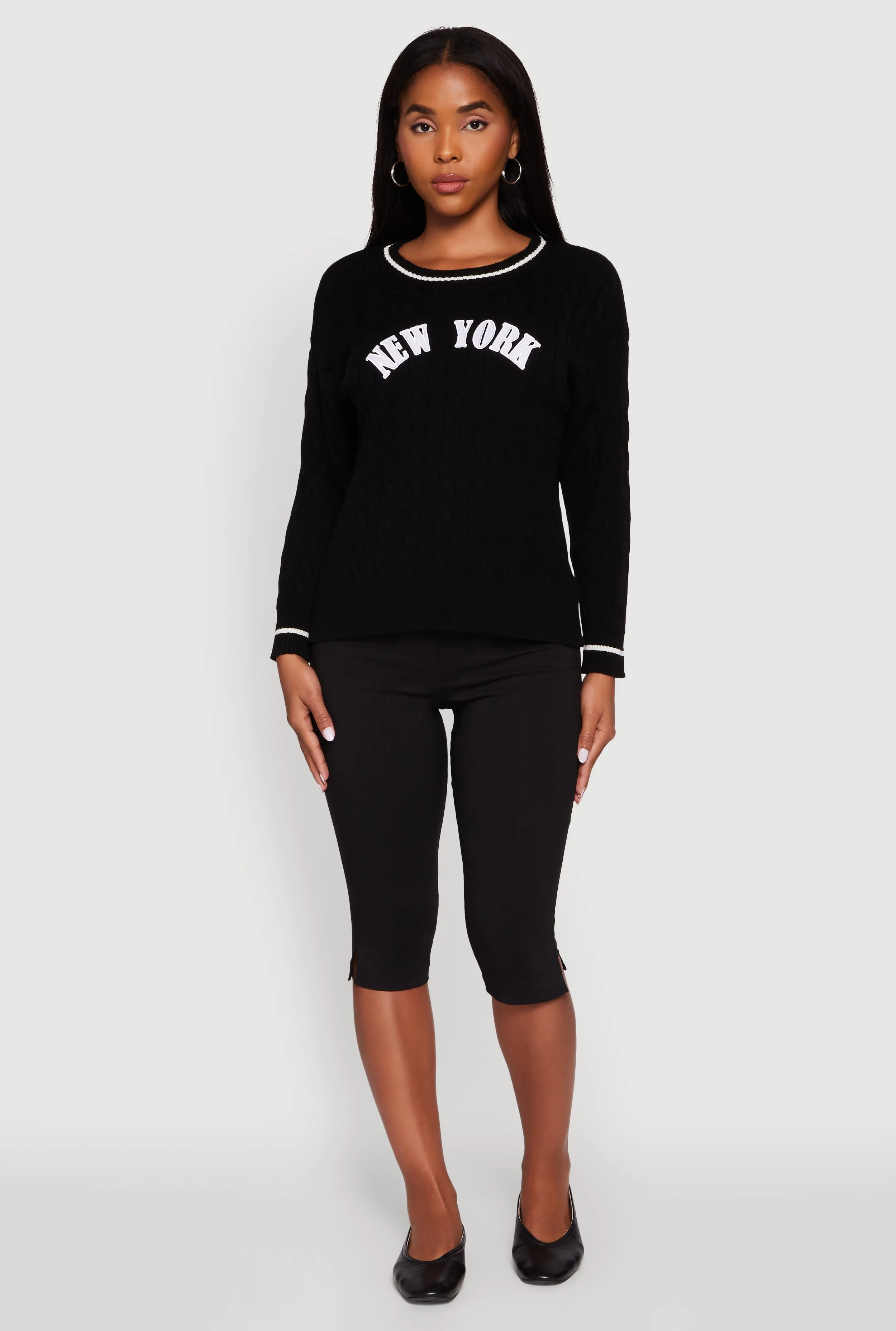 New York Graphic Cable Knit Sweater sold by Rainbow