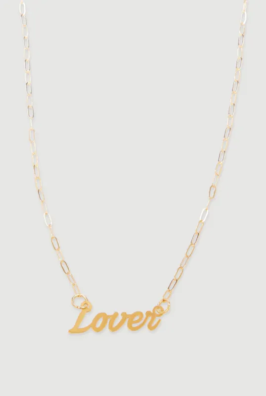 Lover Script Necklace sold by Rainbow