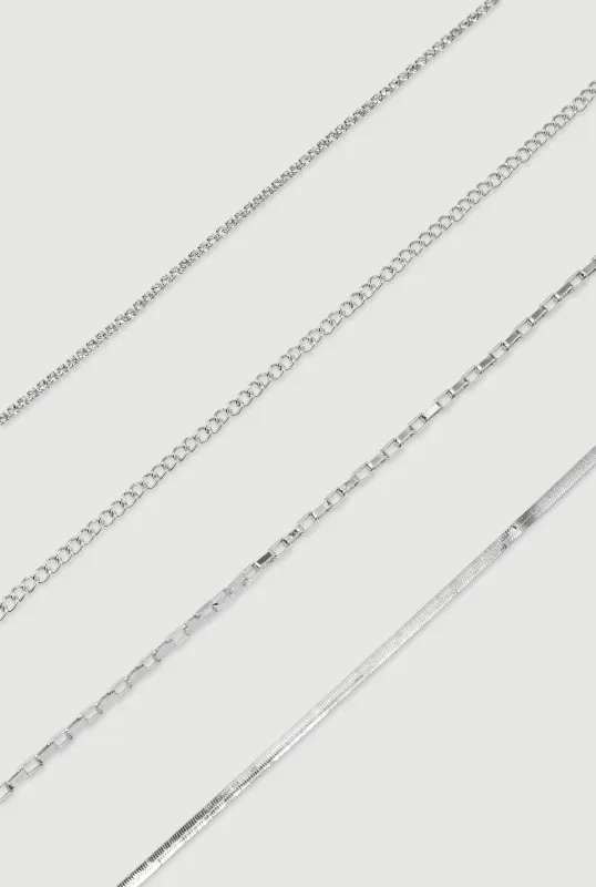 Assorted Snake Chain Anklets Set of 4 sold by Rainbow