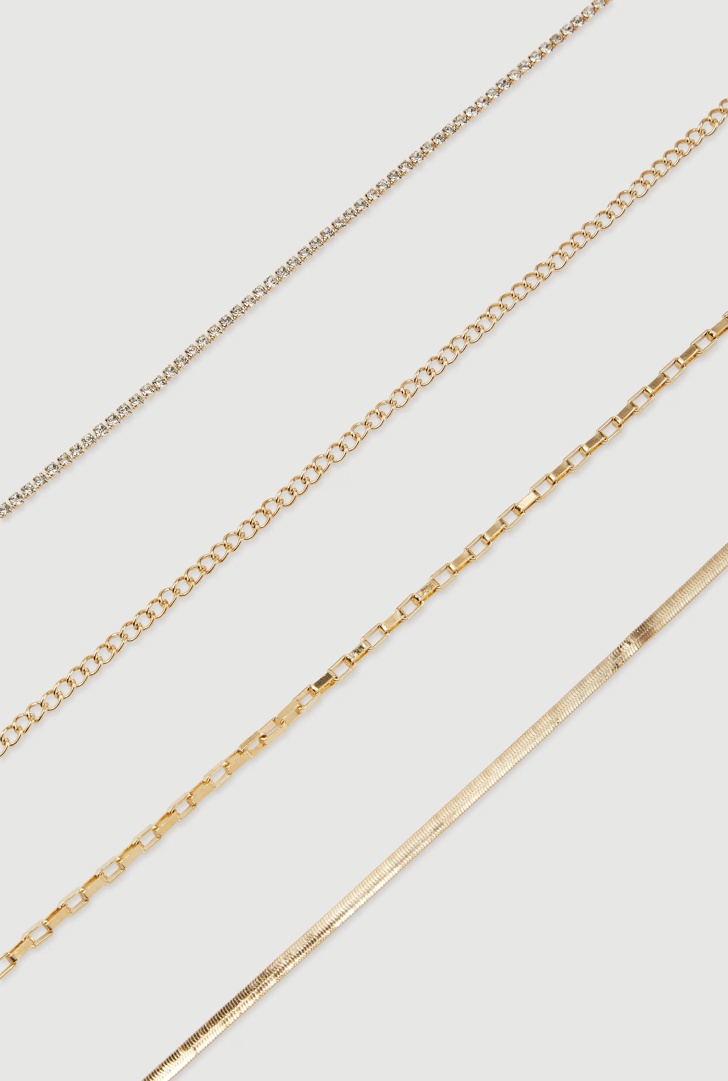 Assorted Snake Chain Anklets Set of 4 sold by Rainbow