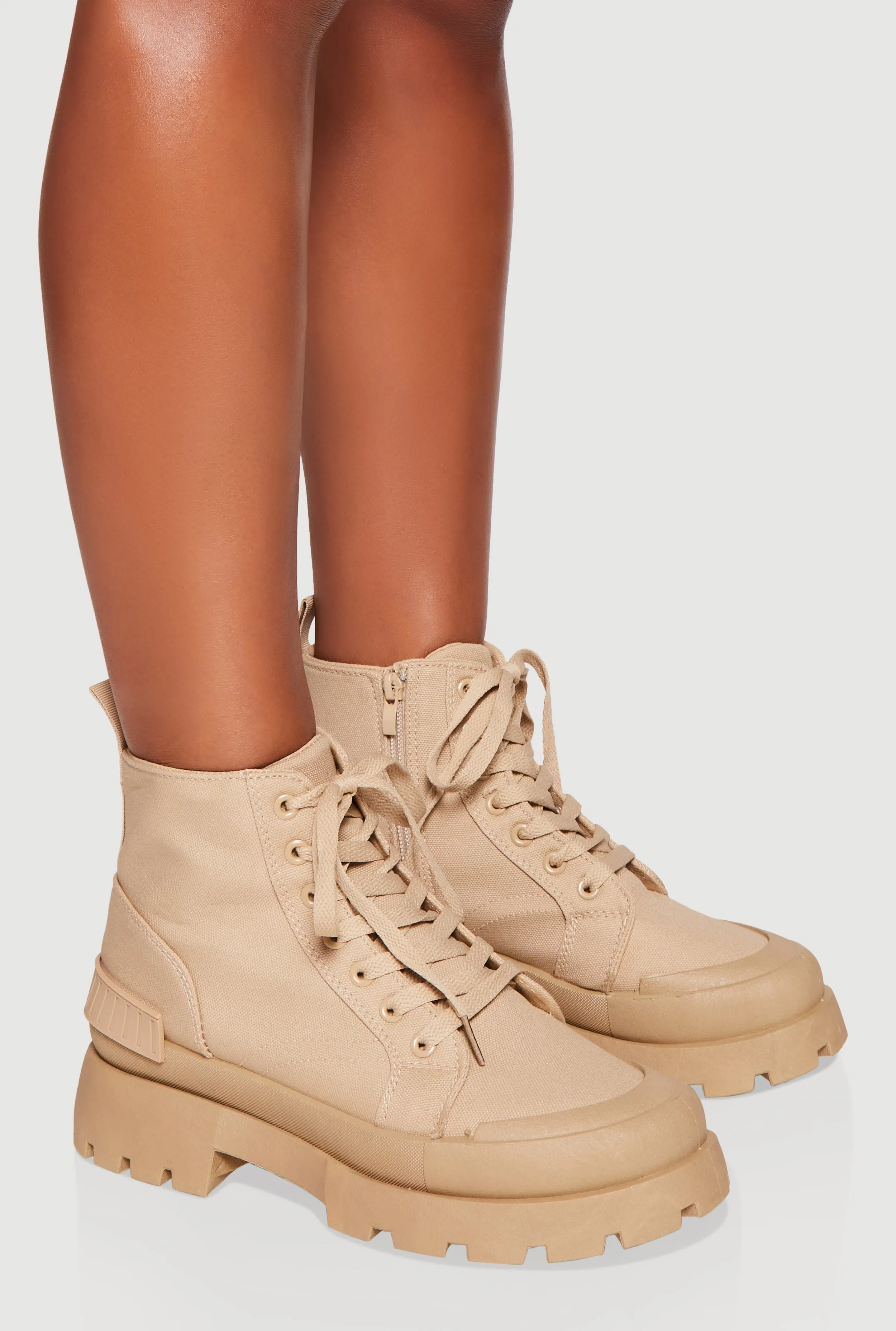 Cap Toe Lace Up Side Zip Combat Boots sold by Rainbow product image thumbnail 3