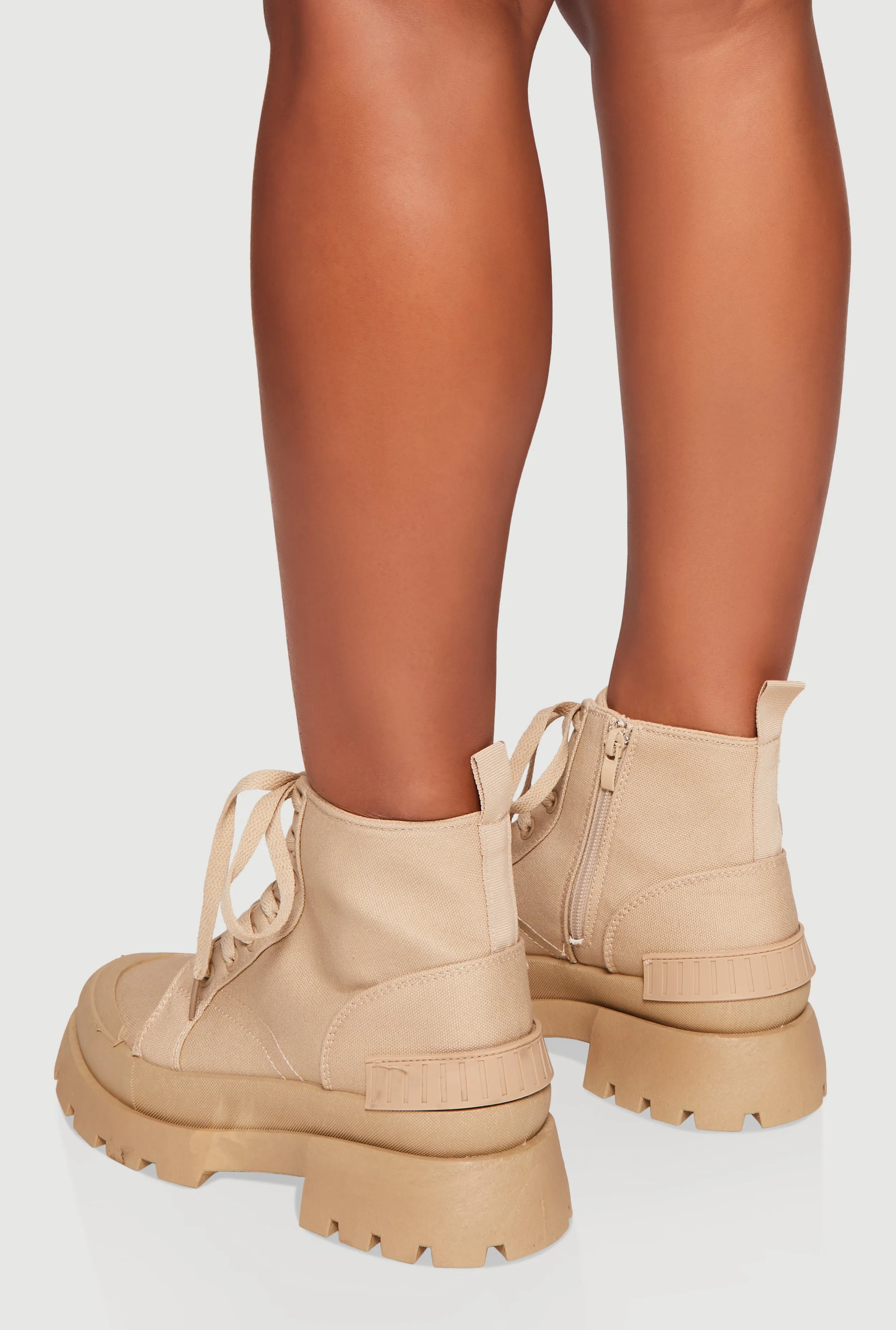 Cap Toe Lace Up Side Zip Combat Boots sold by Rainbow product image thumbnail 4