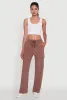 Marled High Waisted Wide Leg Cargo Pocket Sweatpants sold by Rainbow