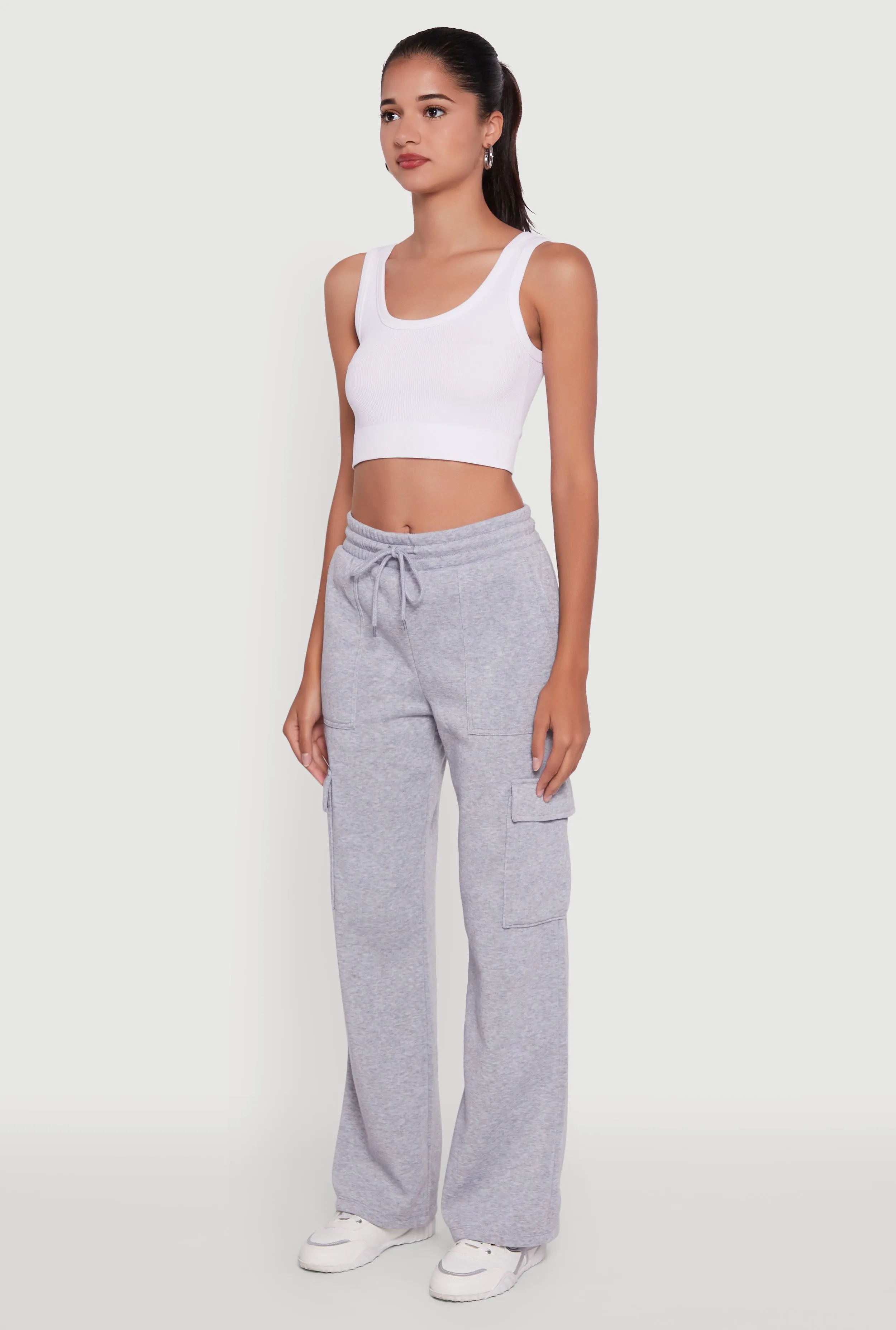 Wide Leg Fleece Sweatpants with Cargo Pockets sold by Rainbow product image thumbnail 3