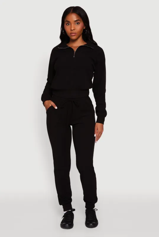 Brushed Ribbed Knit Joggers sold by Rainbow