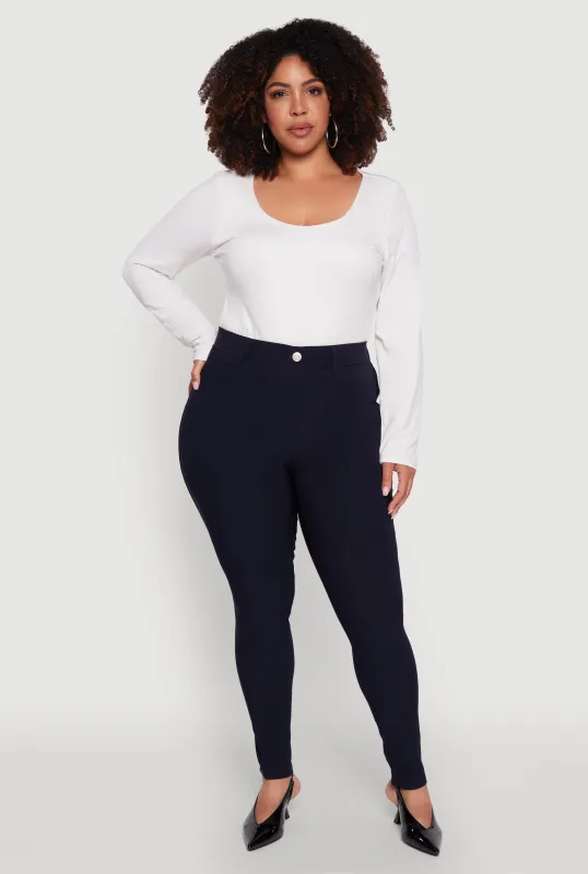 Plus Size Scuba High Waisted Push Up Dress Pants sold by Rainbow