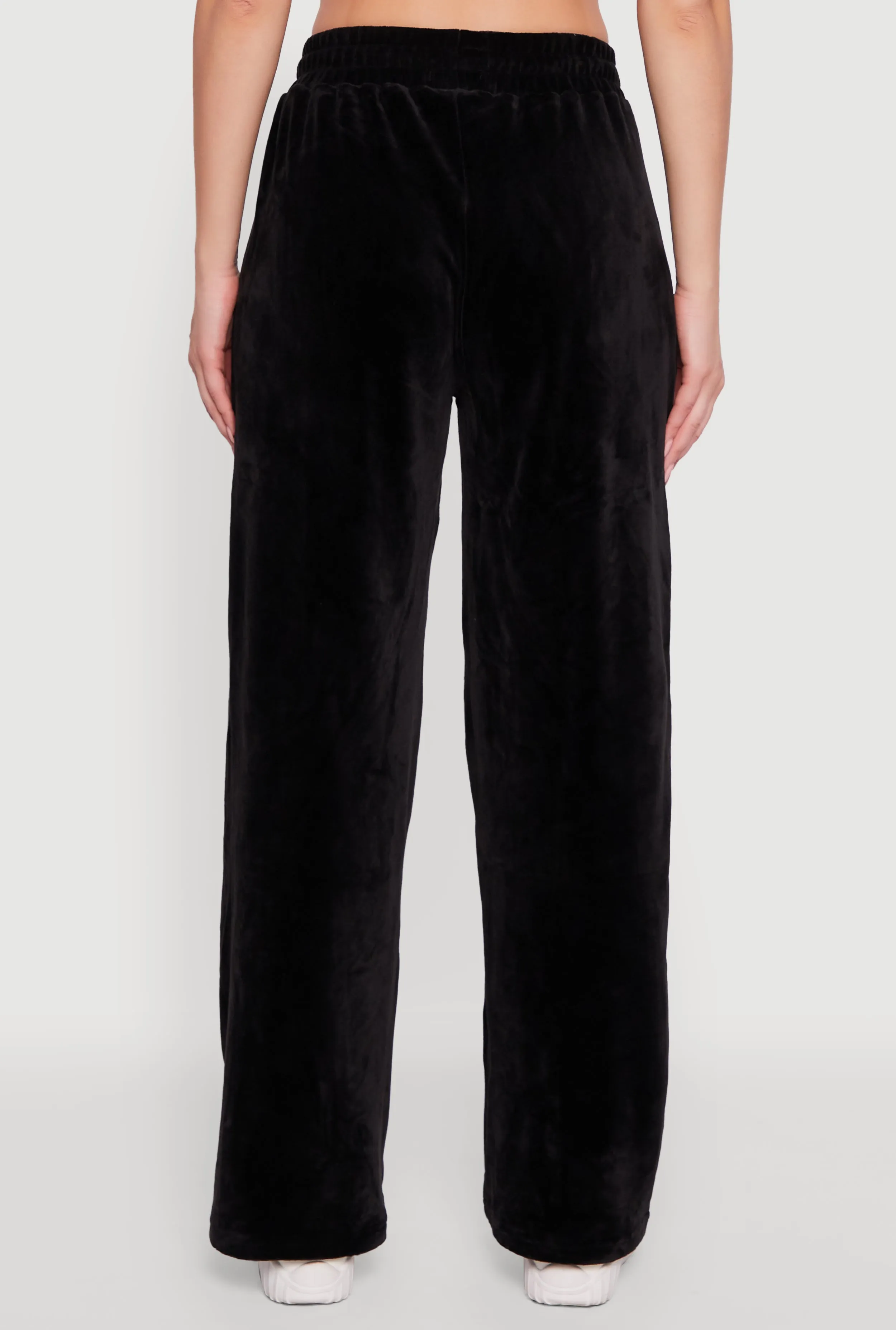 Velour Zip Pocket Drawstring Wide Leg Sweatpants sold by Rainbow product image thumbnail 5