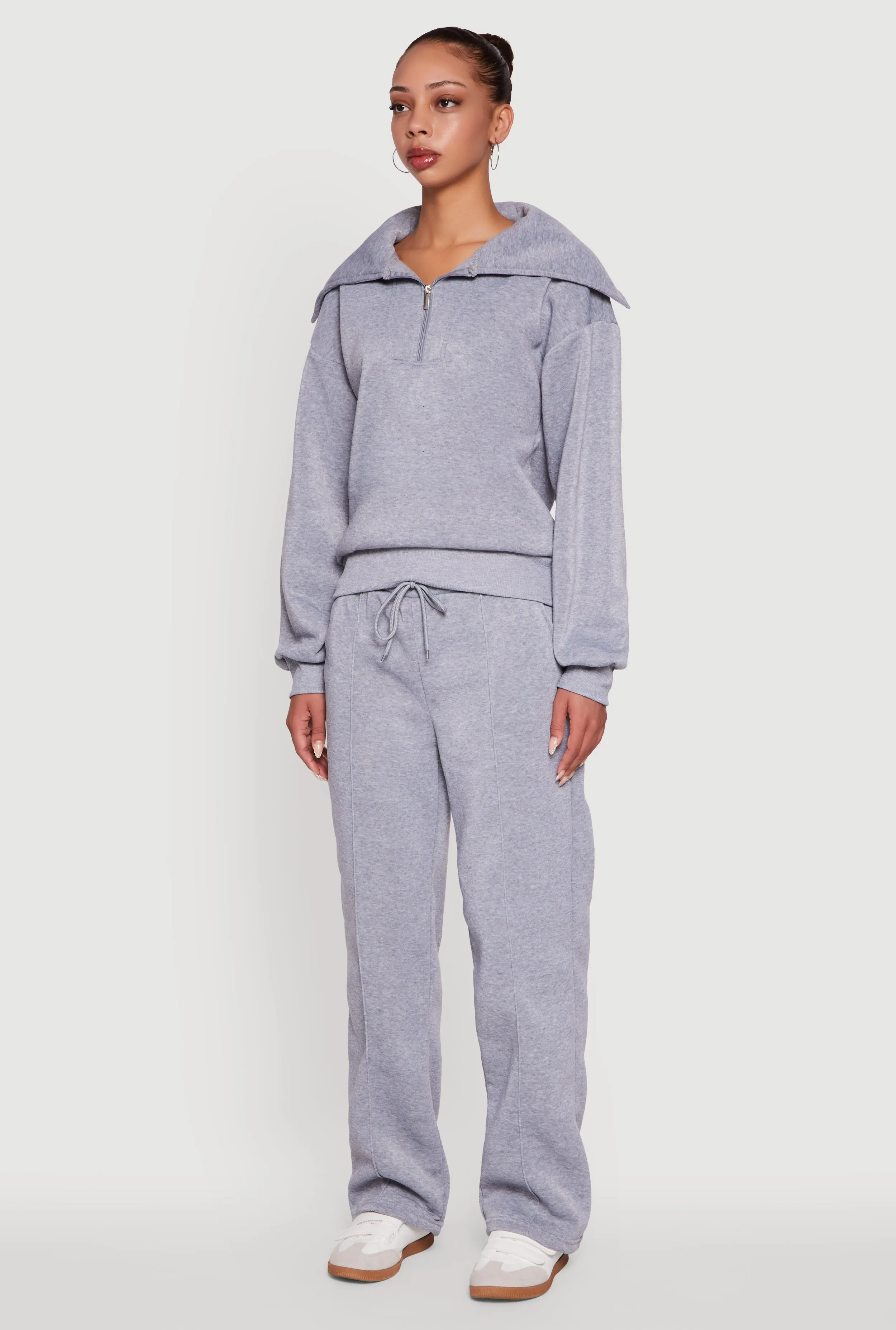 Fleece Collared Quarter Zip Pullover Sweatshirt sold by Rainbow product image thumbnail 5