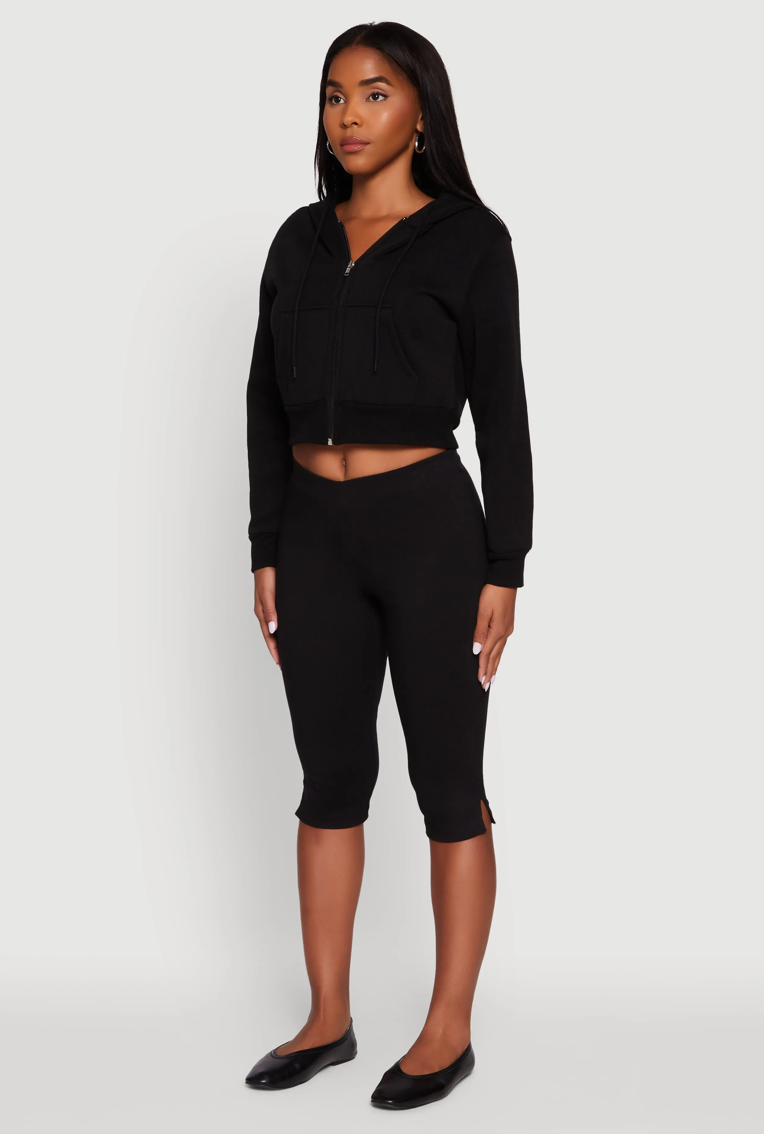 Long Sleeve Fleece Zip Front Hoodie sold by Rainbow product image thumbnail 5