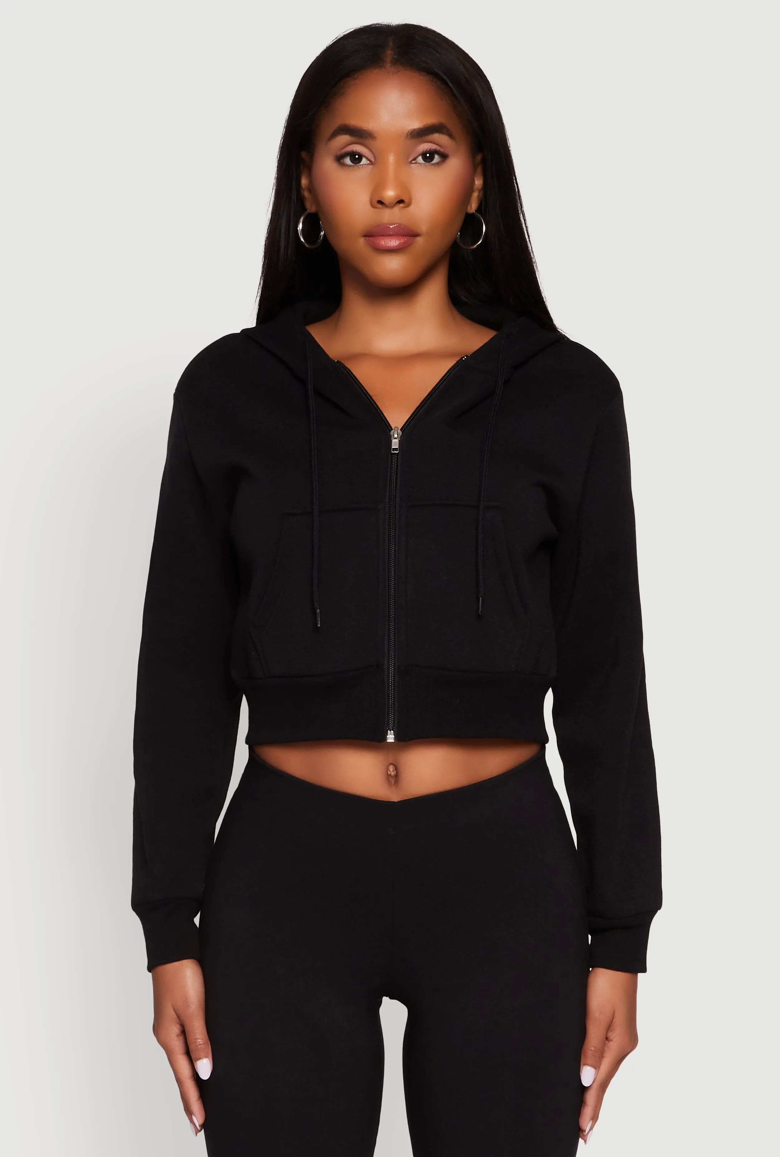 Long Sleeve Fleece Zip Front Hoodie sold by Rainbow product image thumbnail 2