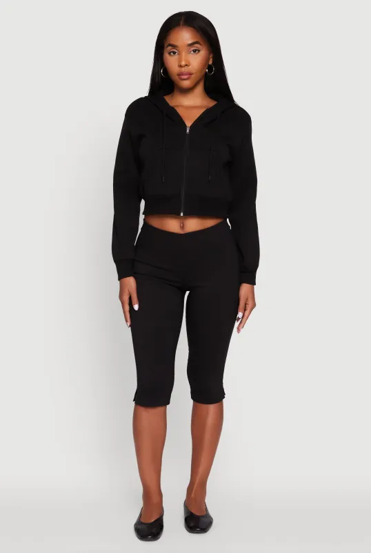 Long Sleeve Fleece Zip Front Hoodie sold by Rainbow