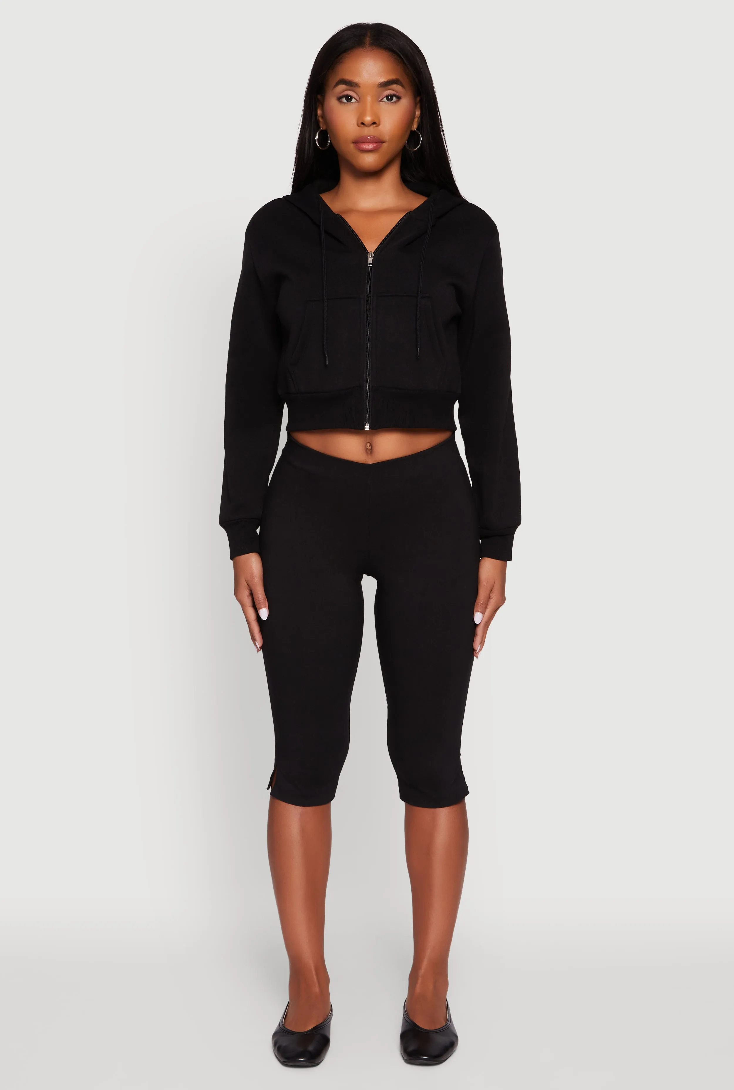 Long Sleeve Fleece Zip Front Hoodie sold by Rainbow product image thumbnail 3