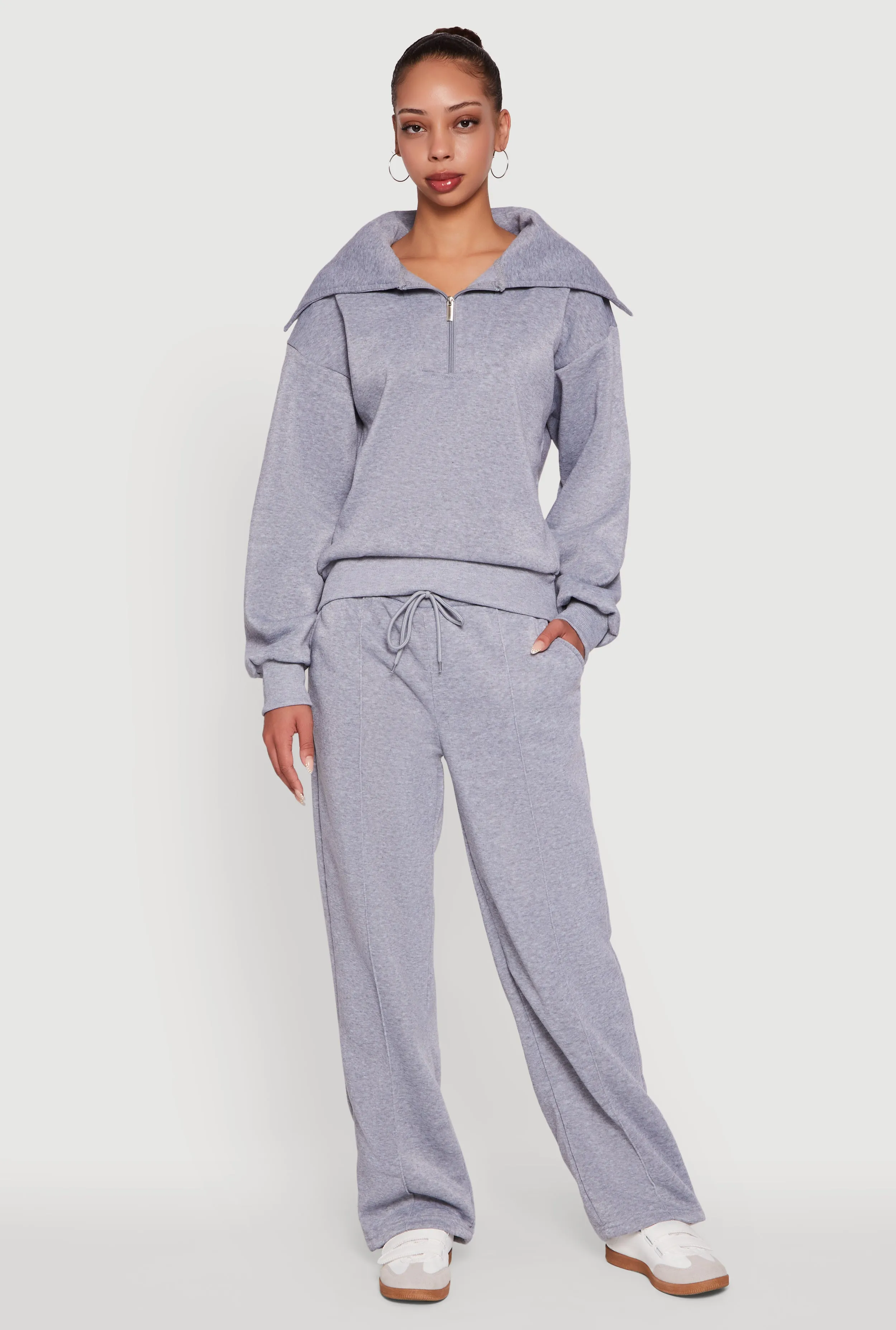 Wide Leg Fleece Sweatpants with Pockets sold by Rainbow