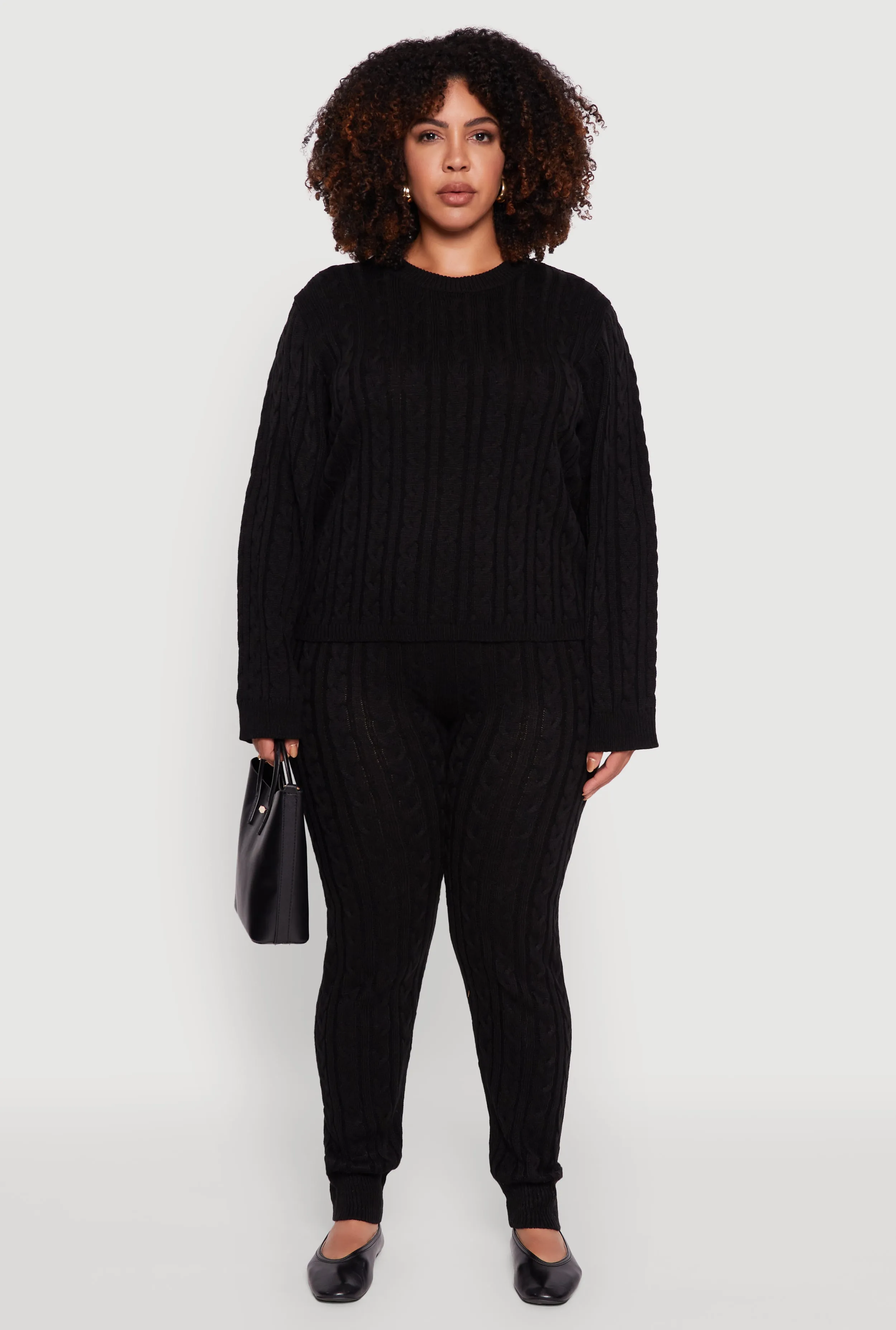 Plus Size Cable Knit Joggers sold by Rainbow