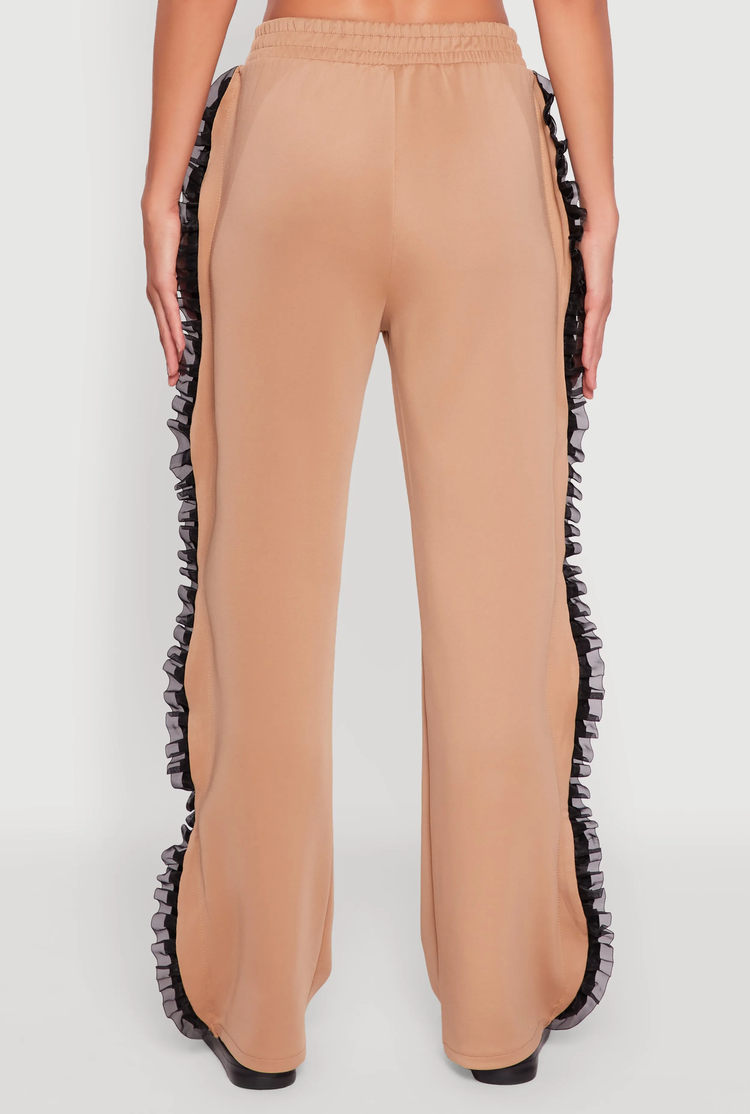 High Waisted Ruffle Trim Flare Leg Pants sold by Rainbow product image thumbnail 5